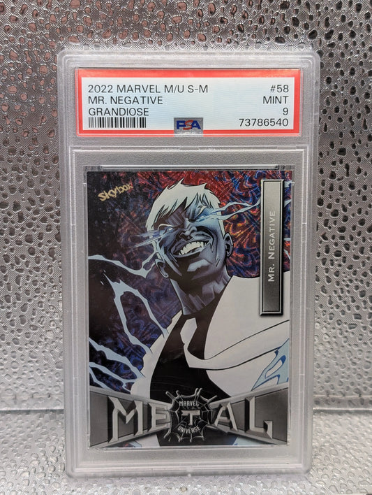 2022 marvel metal universe spider-man Grandiose PSA 9 #58 FRENLY BRICKS - Open 7 Days