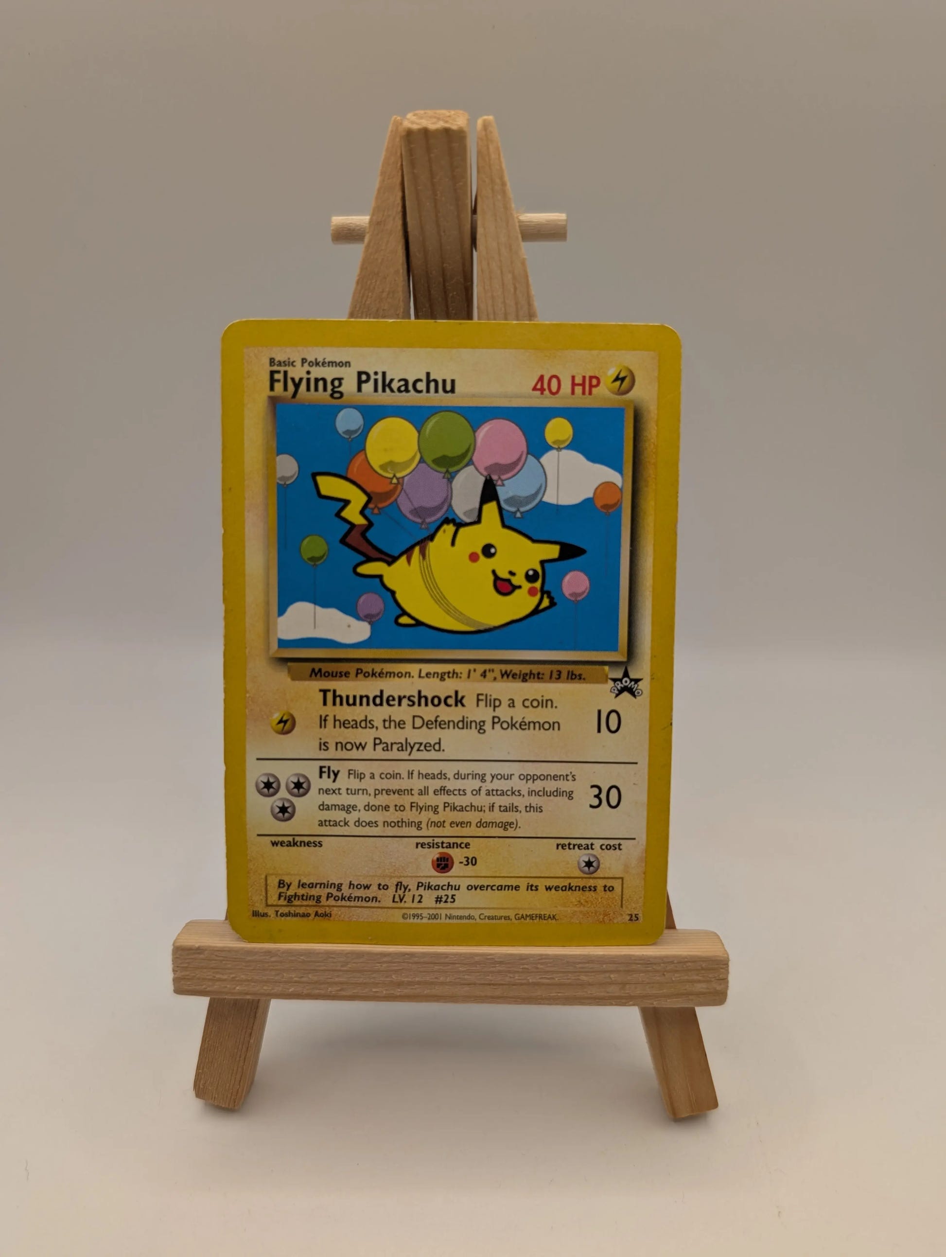 Pokemon 2001 Flying Pikachu Black Star WOTC Promo Card 25 MP FRENLY BRICKS - Open 7 Days image 2