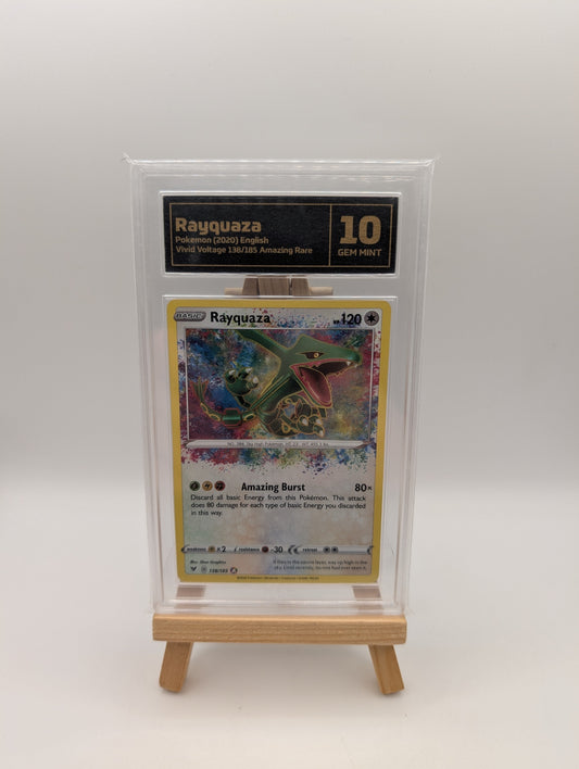 2020 POKEMON SWORD & SHIELD VIVID VOLTAGE #138 RAYQUAZA Graded 10 FRENLY BRICKS - Open 7 Days