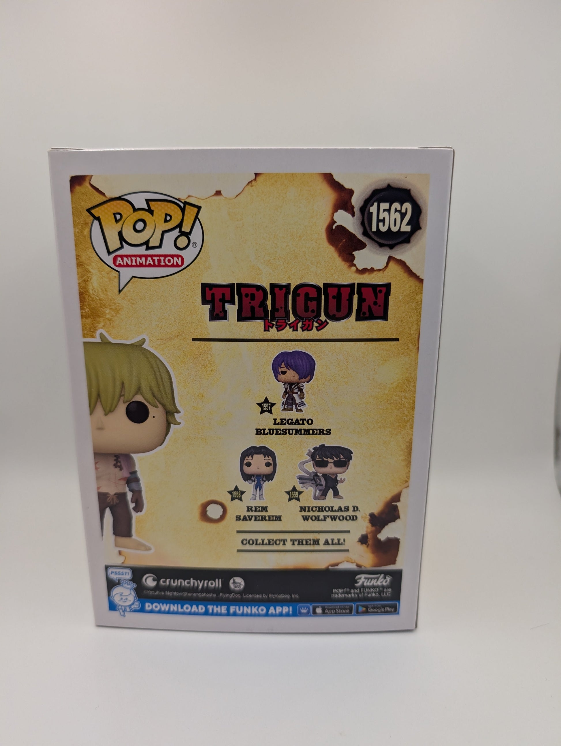 Vash the Stampede 1562 Trigun Funko Pop Figure FRENLY BRICKS - Open 7 Days