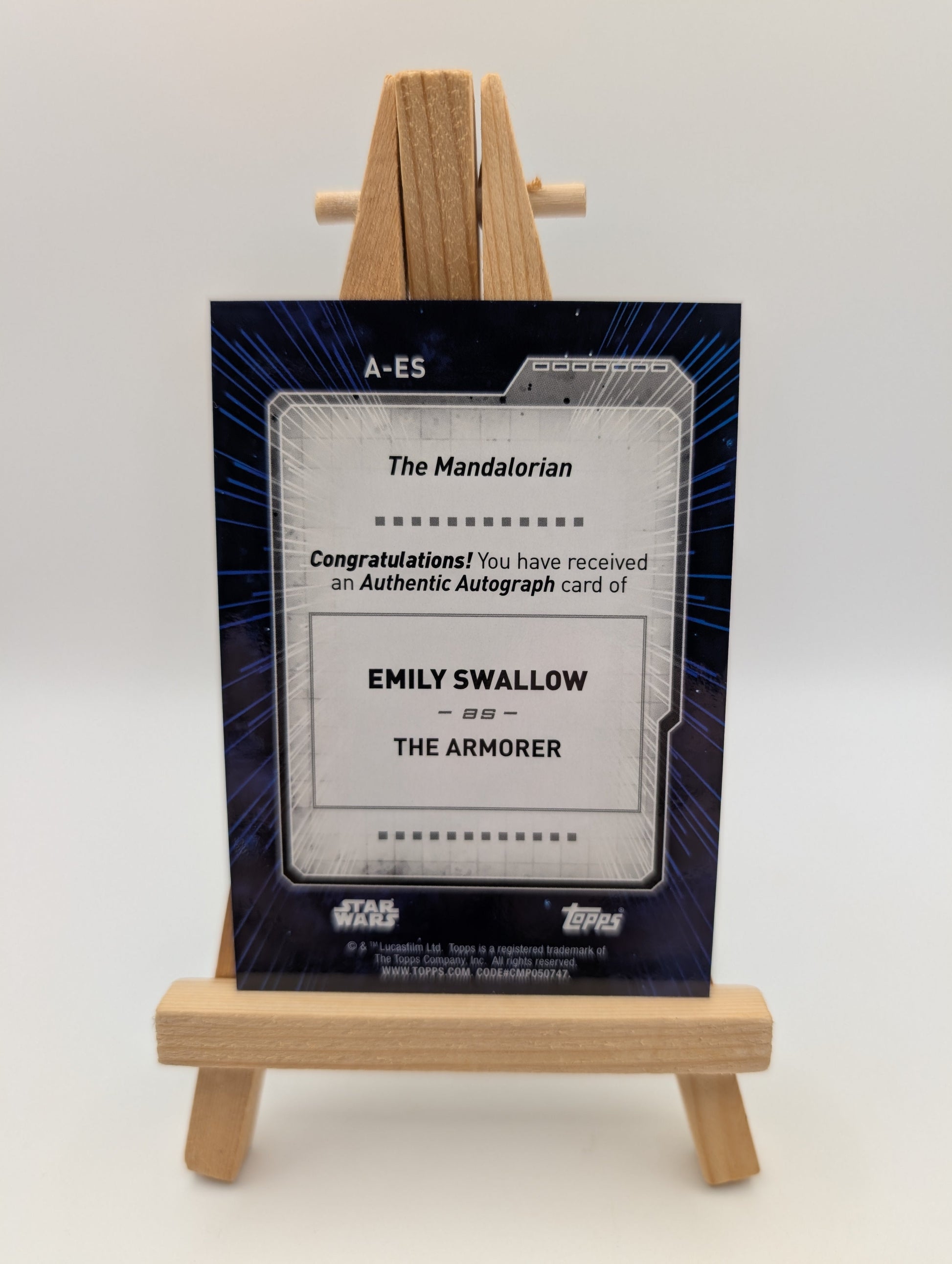 EMILY SWALLOW as THE ARMORER 2022 Star Wars Signature Auto Autograph Signed #/50 FRENLY BRICKS - Open 7 Days