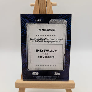 EMILY SWALLOW as THE ARMORER 2022 Star Wars Signature Auto Autograph Signed #/50 FRENLY BRICKS - Open 7 Days
