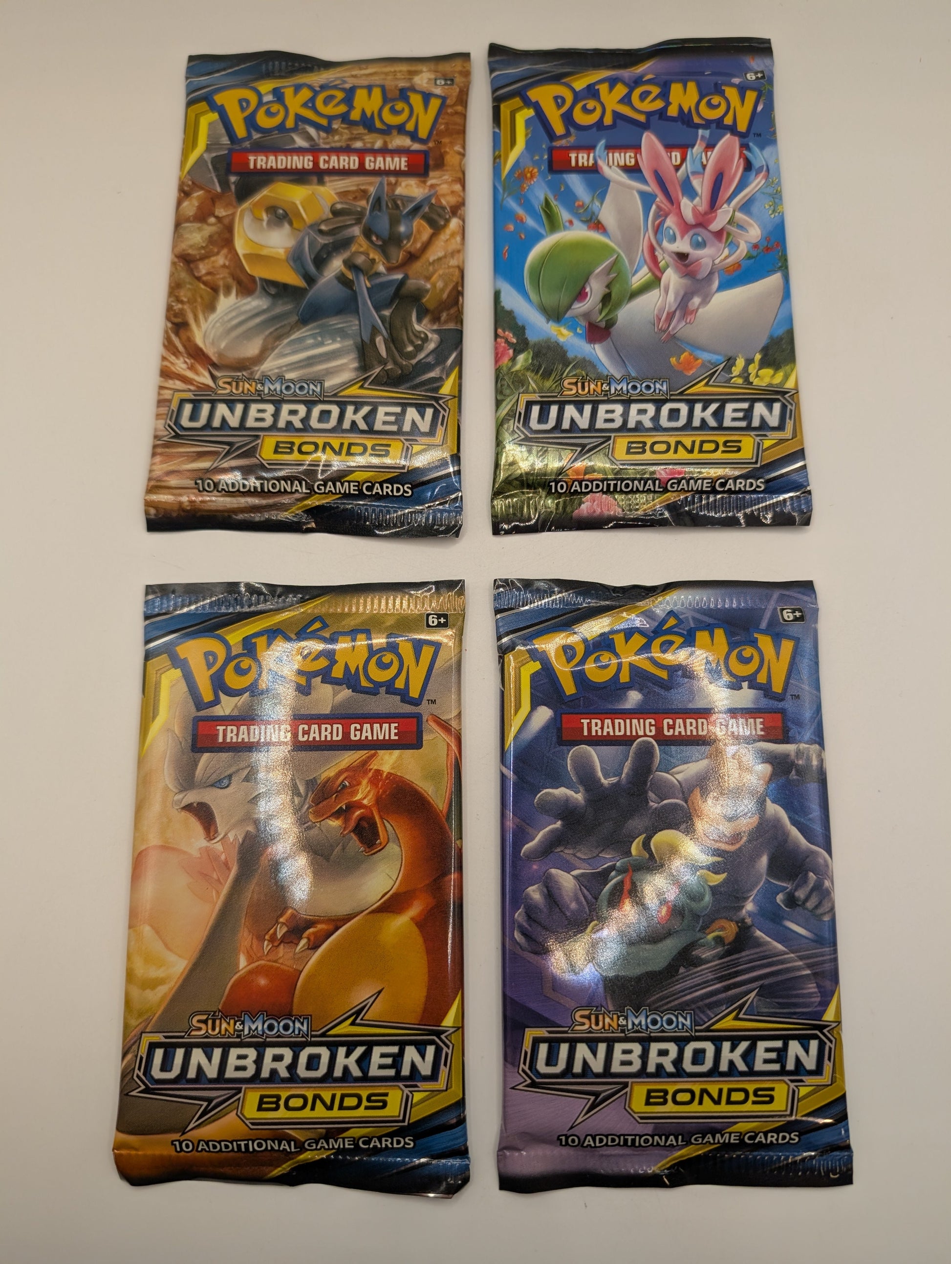 POKEMON TCG Unbroken Bonds Booster Pack Art Set - 4 Packs Total - Tag Team FRENLY BRICKS - Open 7 Days