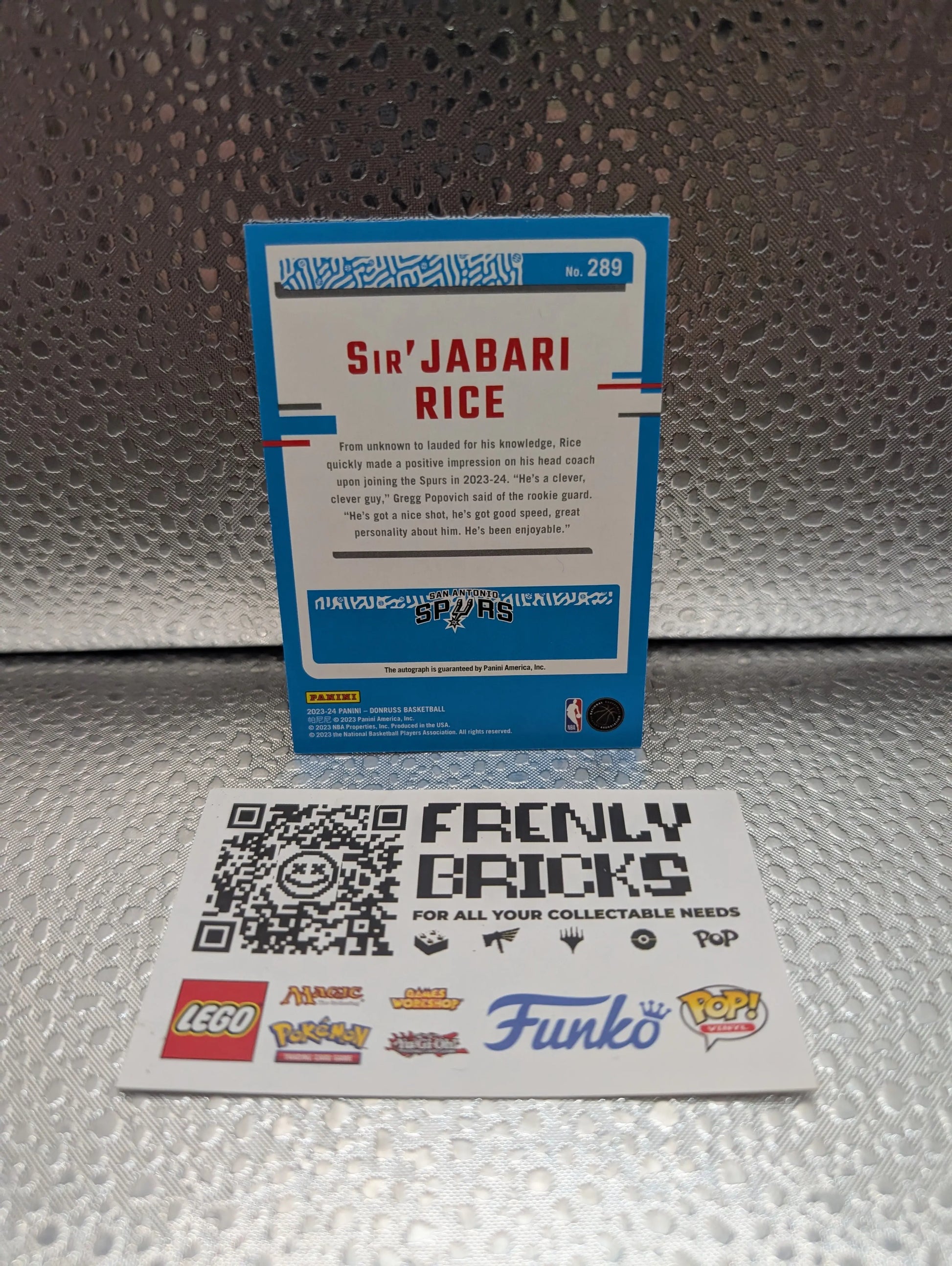 2023-24 Donruss #289 Sir'Jabari Rice Rated Rookies Sig Blue Laser Holo #/25 FRENLY BRICKS - Open 7 Days