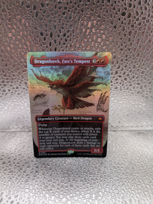 Dragonhawk, Fate's Tempest - Borderless M MTG Bloomburrow FRENLY BRICKS - Open 7 Days