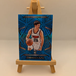 Reed Sheppard 2024-25 Panini Obsidian Electric Etch Blue Flood /30 RC #160 FRENLY BRICKS - Open 7 Days