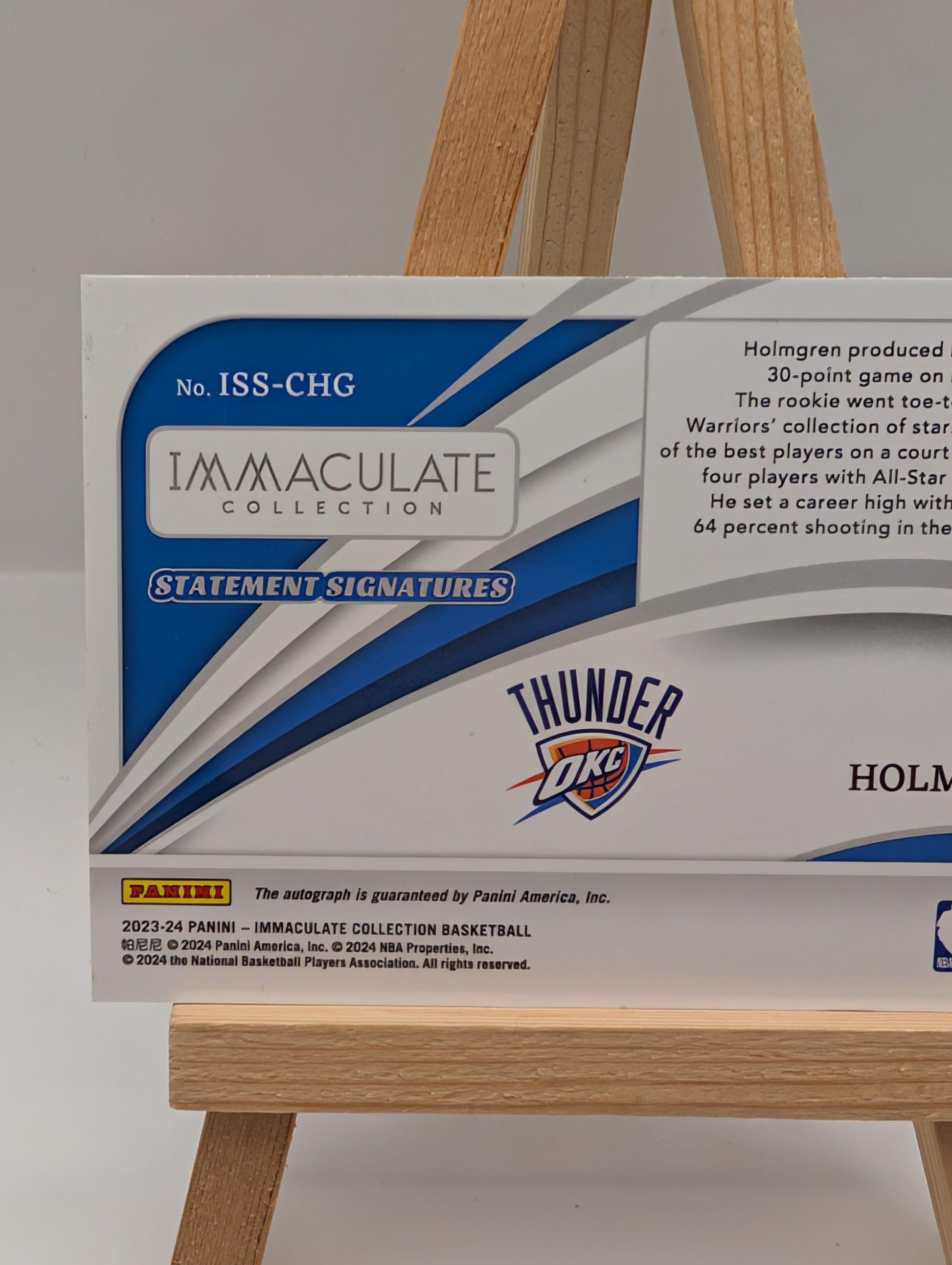 2023-24 Immaculate Collection Statement Signatures Chet Holmgren AUTO /49 FRENLY BRICKS - Open 7 Days image 4