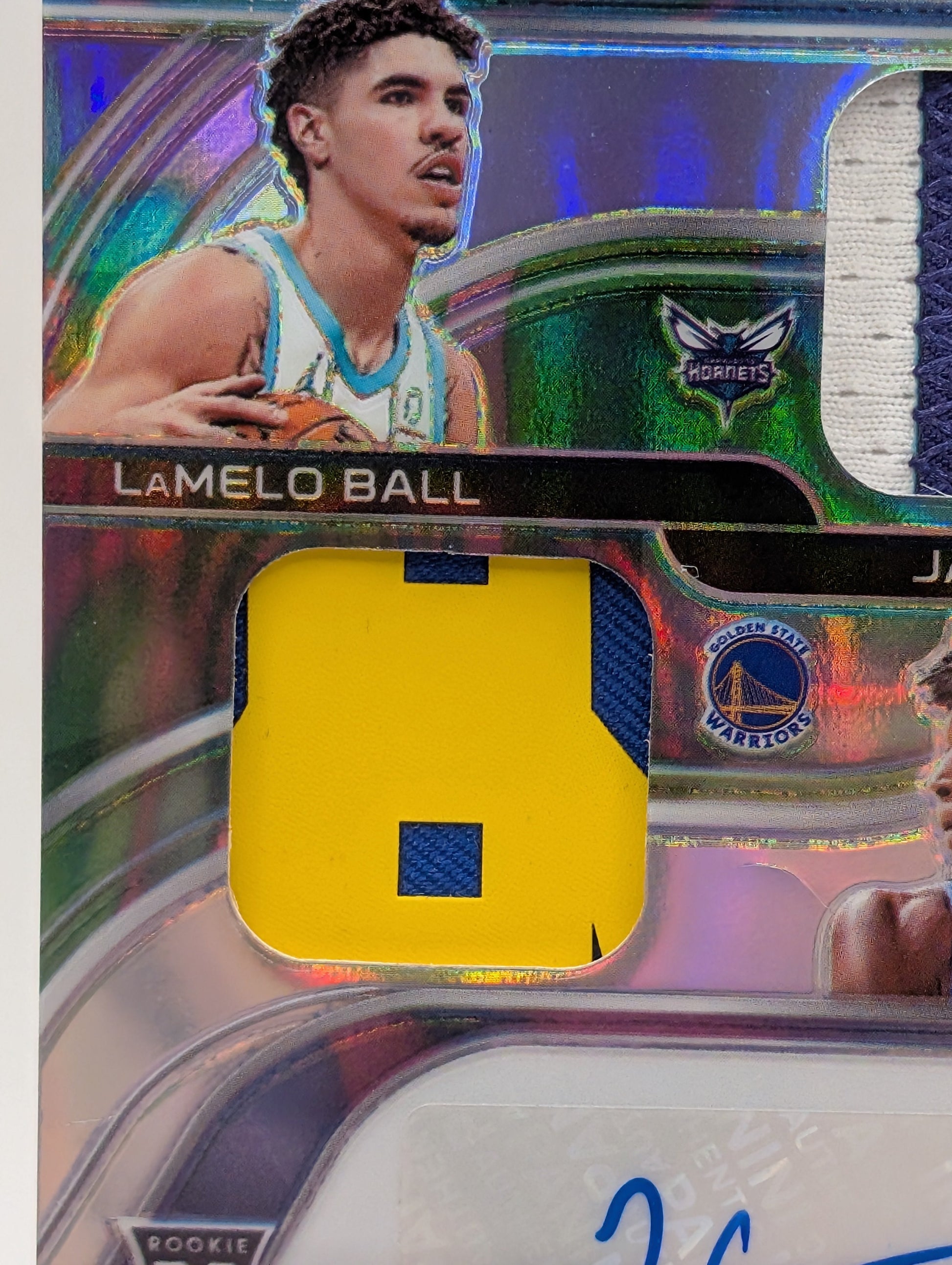 2020-21 Panini Spectra Rookie Dual Patch Auto LaMELO BALL JAMES WISEMAN /5 RC FRENLY BRICKS - Open 7 Days