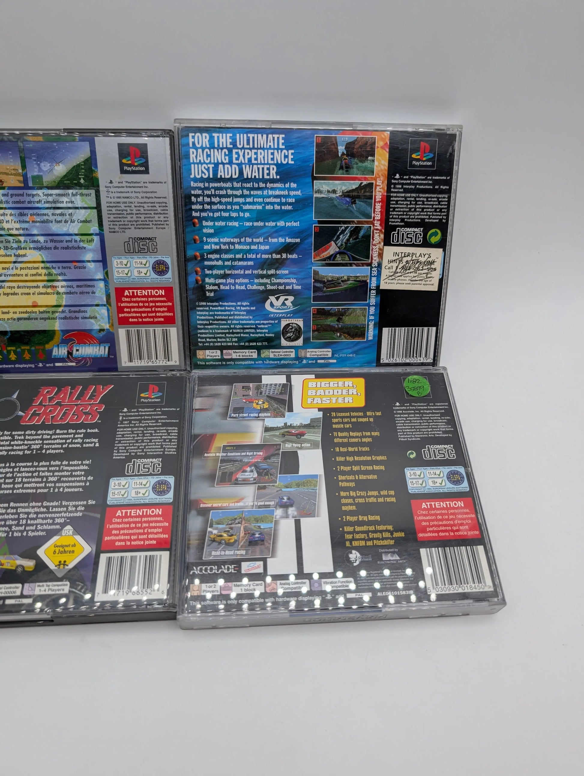 PS1 PlayStation 4x Game Lot Bundle Untested Racing Boating Games Used FRENLY BRICKS - Open 7 Days