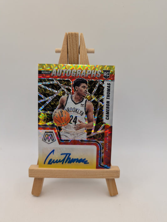 2021-22 Panini Mosaic Autos Choice Red & Yellow Fusion CAMERON THOMAS