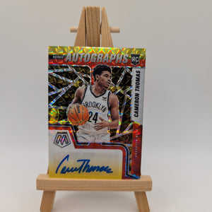 2021-22 Panini Mosaic Autos Choice Red & Yellow Fusion CAMERON THOMAS