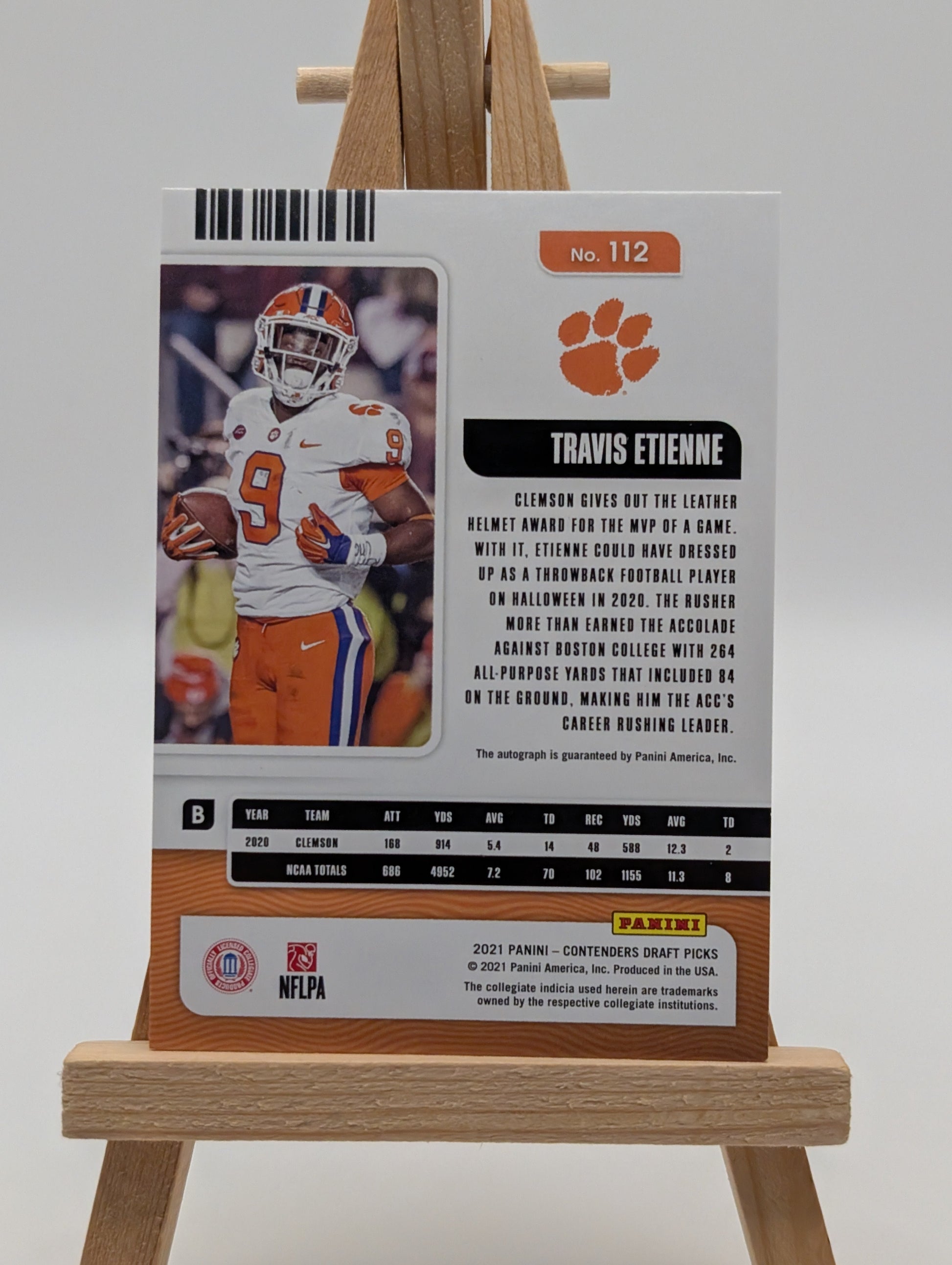 2021 Panini Contenders TRAVIS ETIENNE RC  Auto 10/10 On card Rookie College FRENLY BRICKS - Open 7 Days