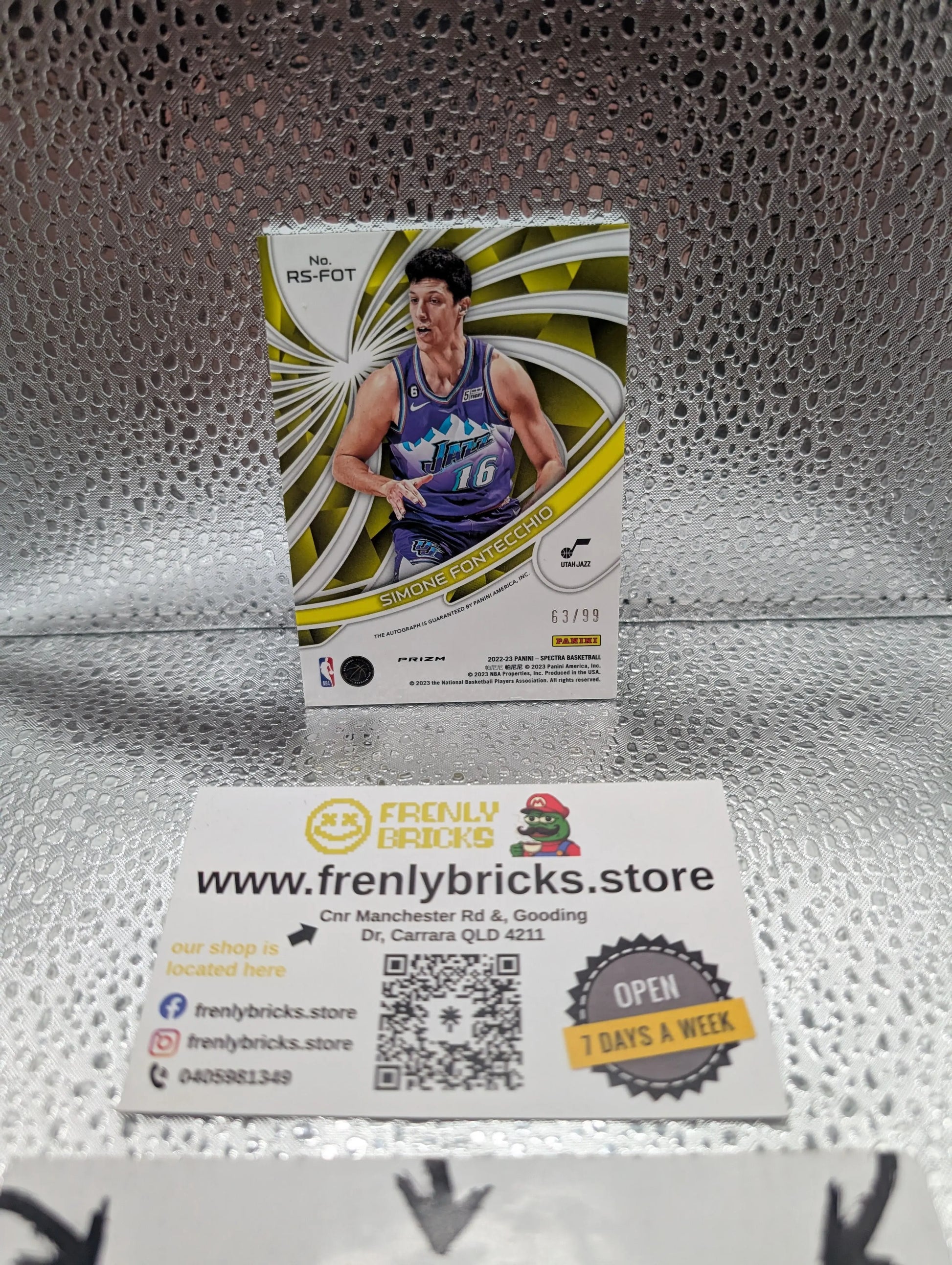 2022-23 Panini Spectra Simone Fontecchio Rookie Auto /99 Silver Prizm Radient FRENLY BRICKS - Open 7 Days
