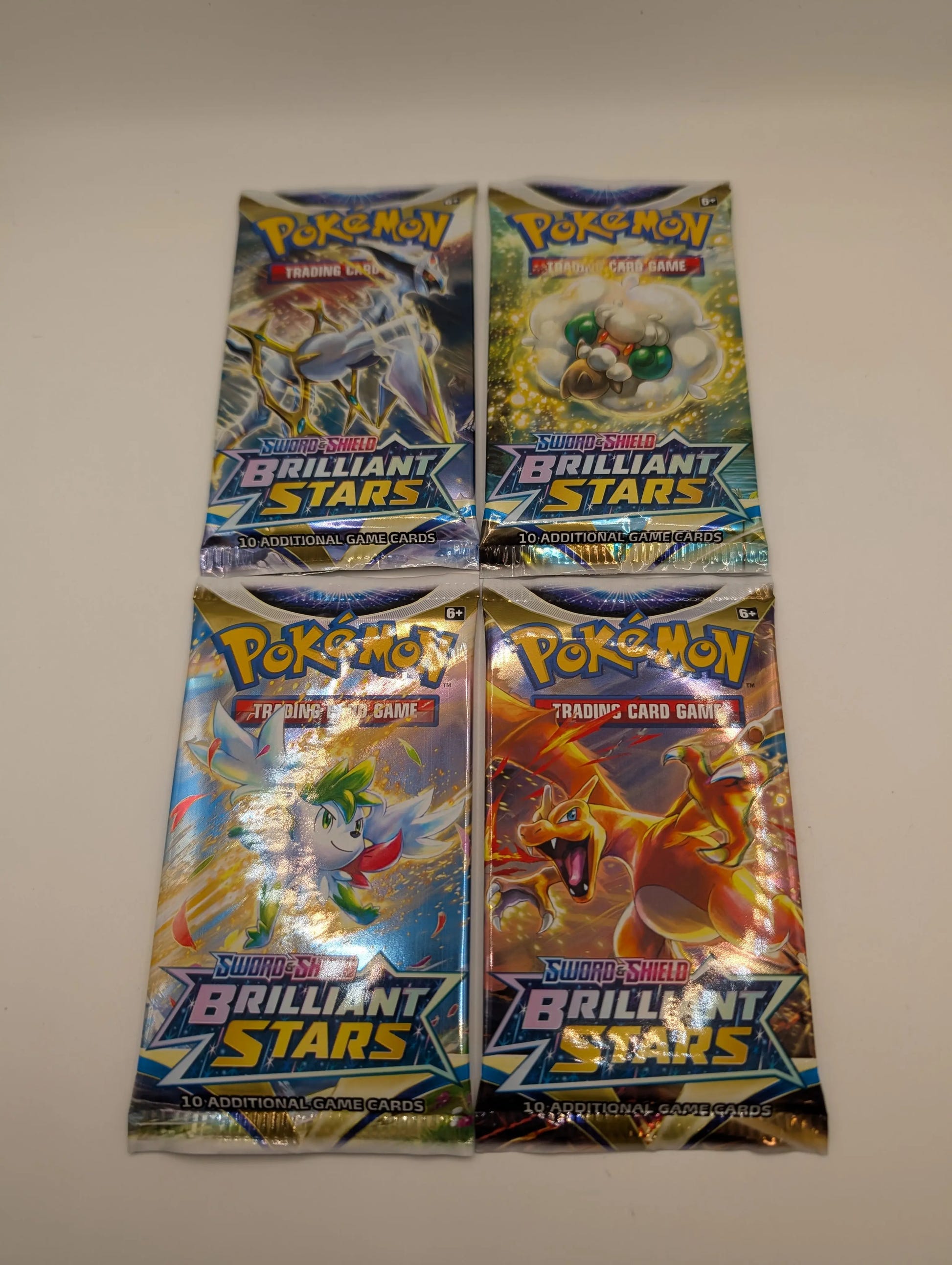 4 x Brilliant Stars Pokémon SWSH10 Sealed Booster Pack Art Set image 1