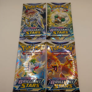 4 x Brilliant Stars Pokemon SWSH10 Sealed Booster Pack Art Set FRENLY BRICKS - Open 7 Days
