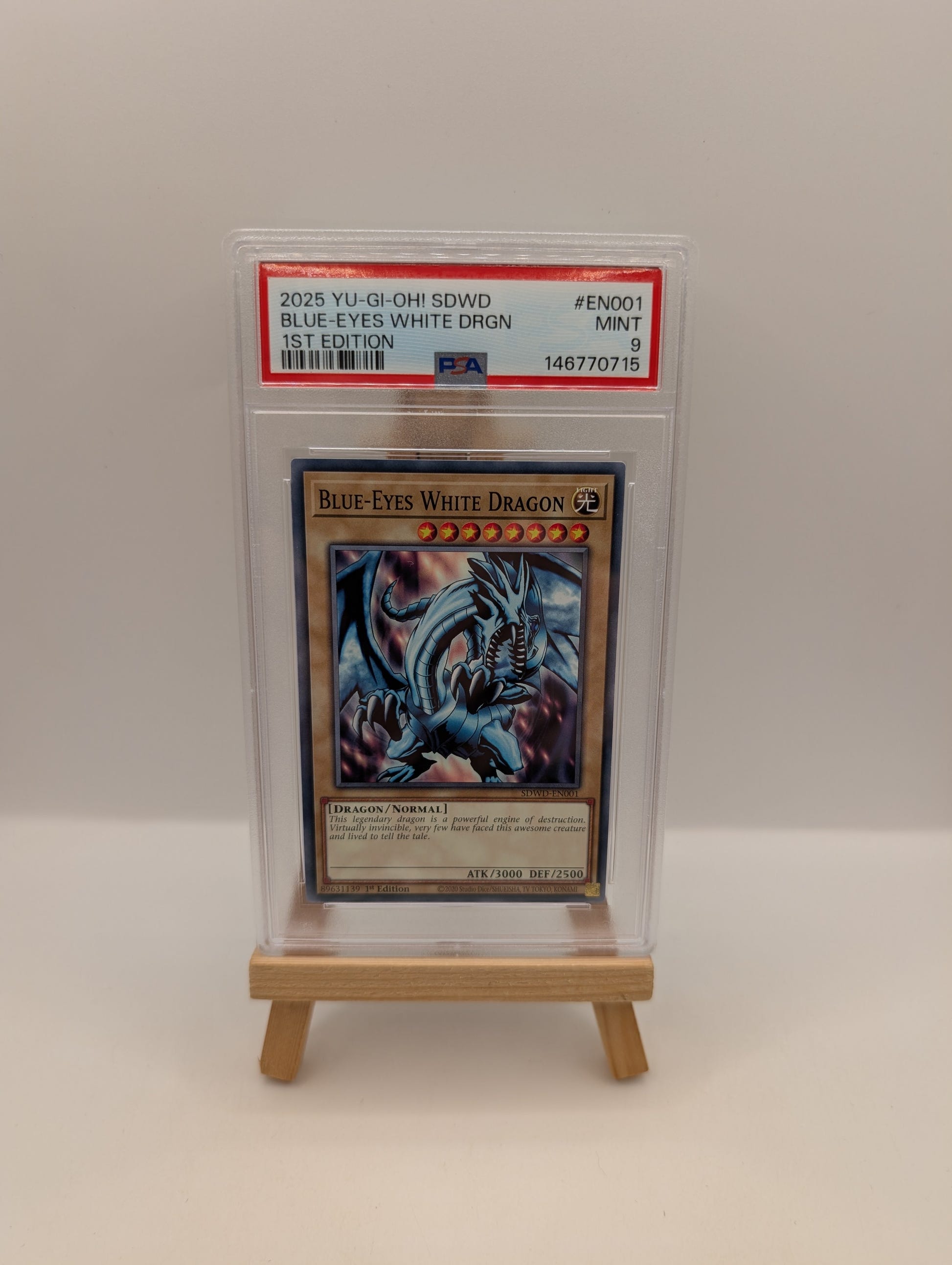 BLUE-EYES WHITE DRAGON #EN001 SDWD PSA 9 pop1 FRENLY BRICKS - Open 7 Days image 1