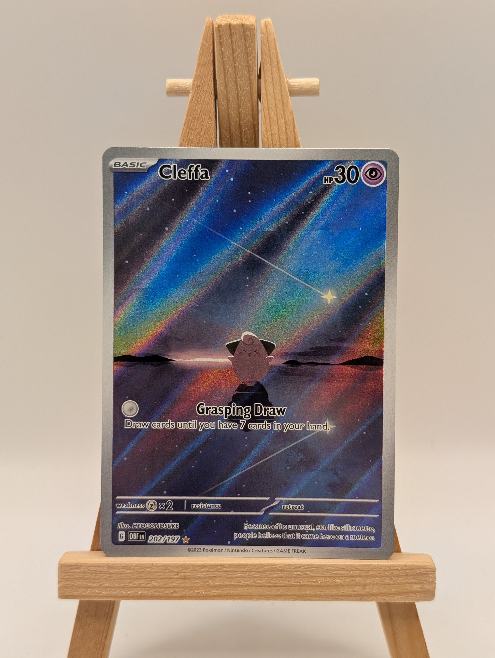 Pokémon TCG Cleffa Sv03: Obsidian Flames 202/197 Holo Illustration Rare FRENLY BRICKS - Open 7 Days