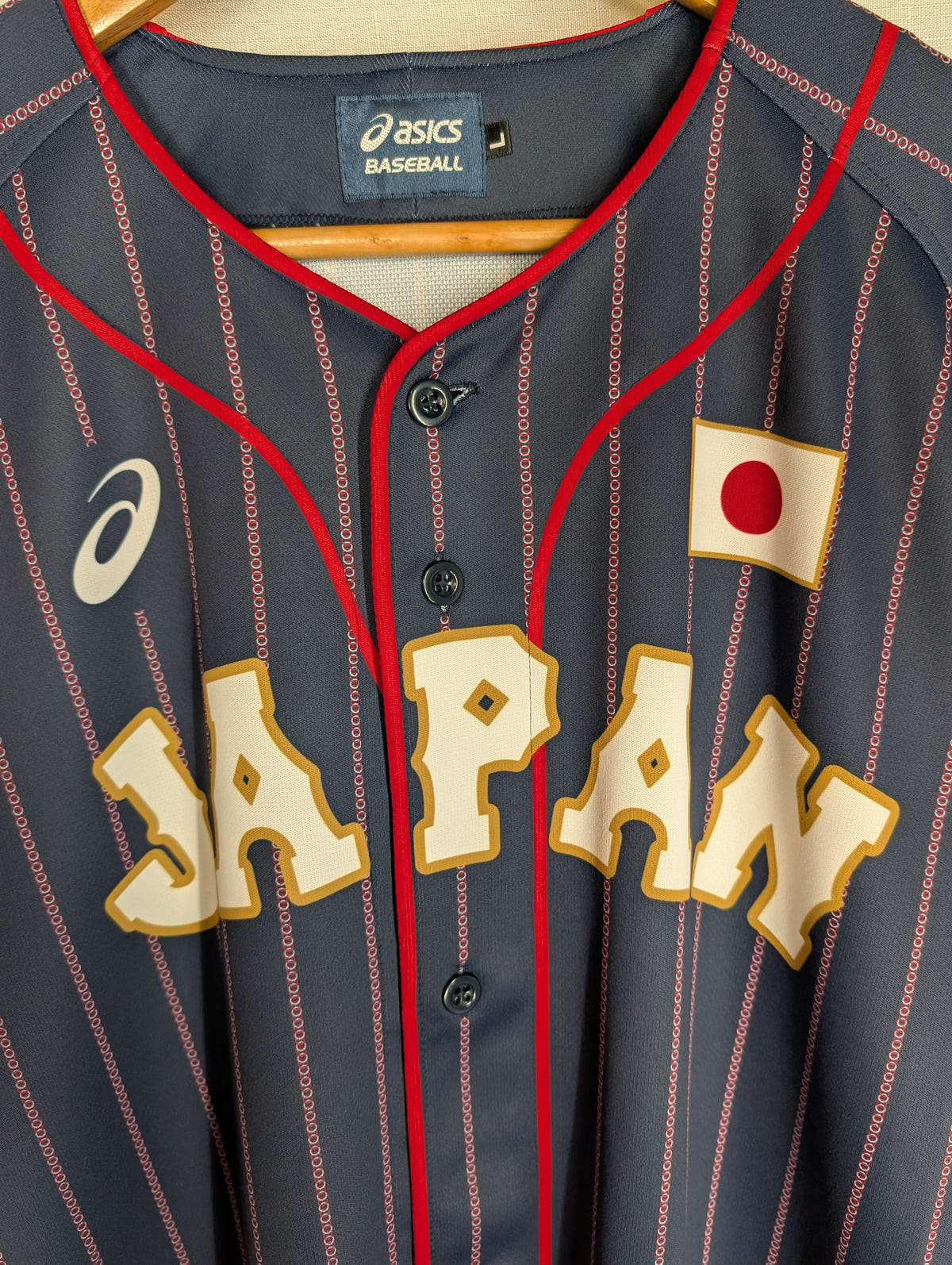 Nippon Baseball Asics Samurai Japan Away 2017-2021 Dark Navy Blue Large Jersey, photo 2 image 2