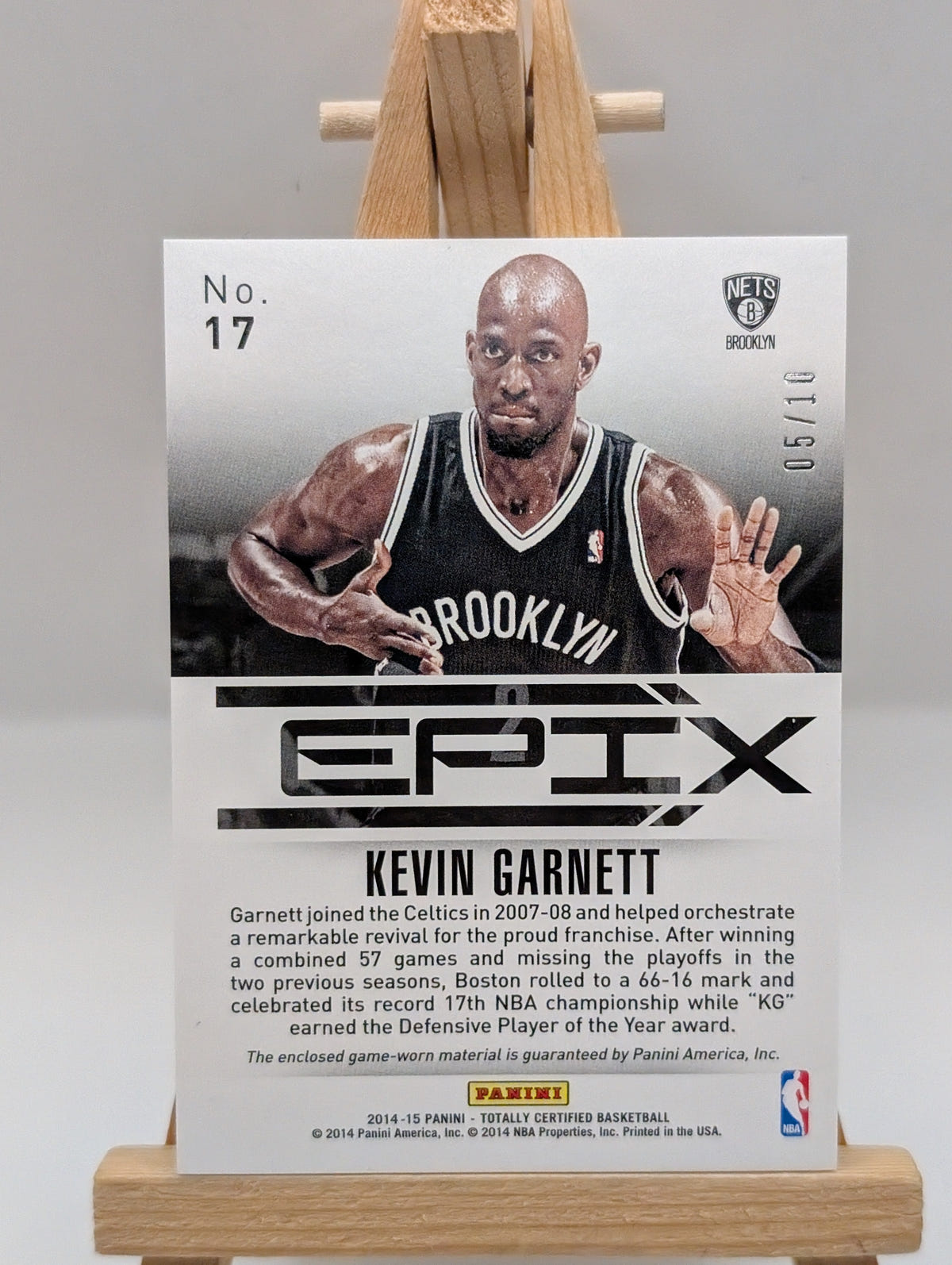 2014-15 Totally Certified Kevin Garnett EPIX Play Memorabilia Jersey Gold #/10 FRENLY BRICKS - Open 7 Days image 7