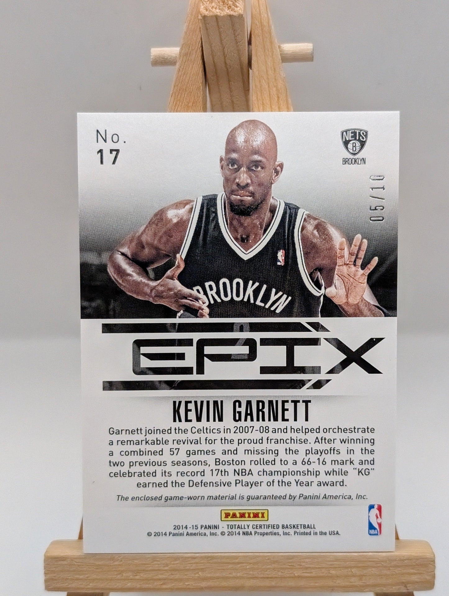 2014-15 Totally Certified Kevin Garnett EPIX Play Memorabilia Jersey Gold #/10 FRENLY BRICKS - Open 7 Days