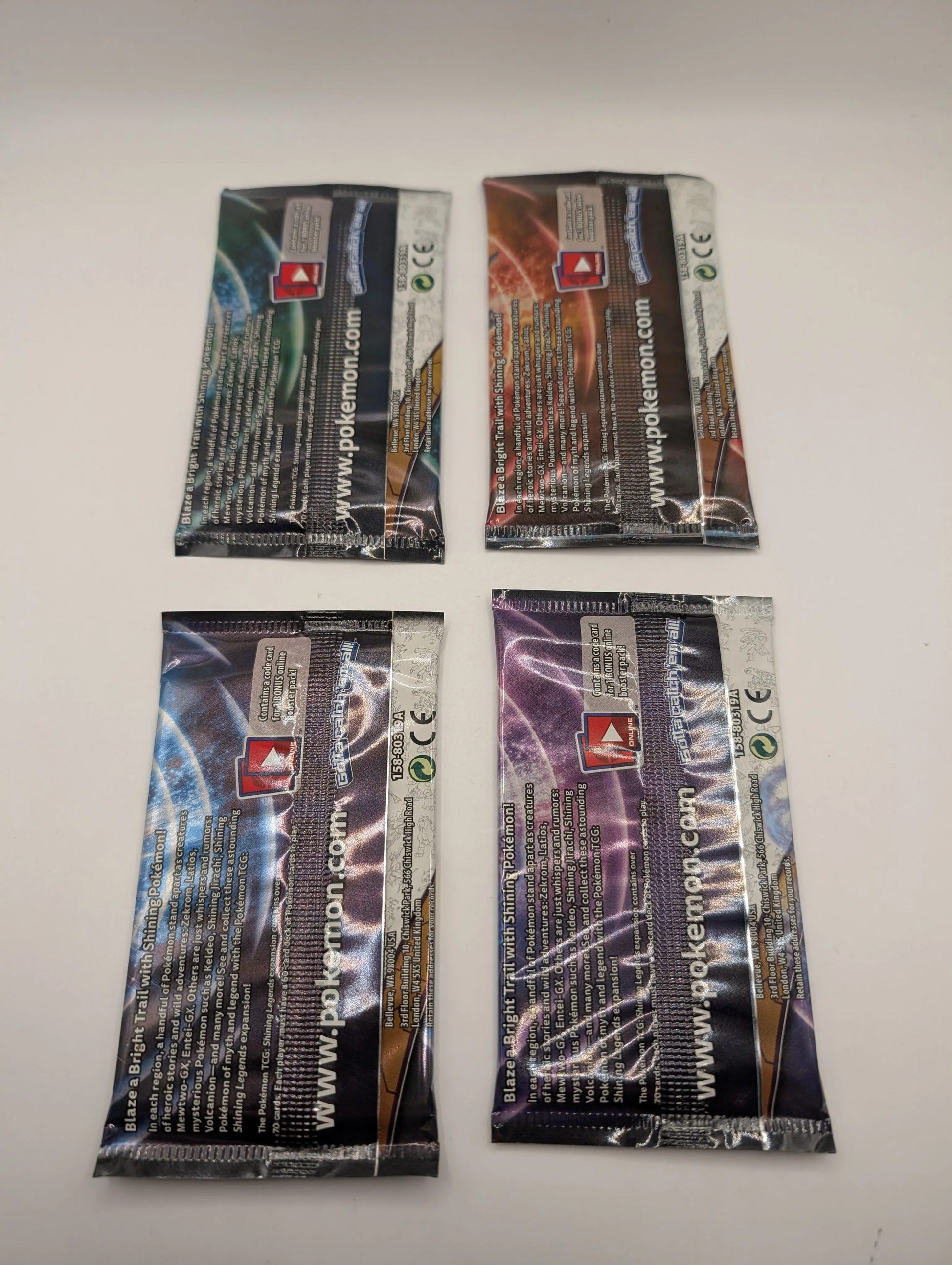 Pokemon Shining Legends Booster Packs Art Set x4 New & Sealed Sun Moon, photo 3 image 3