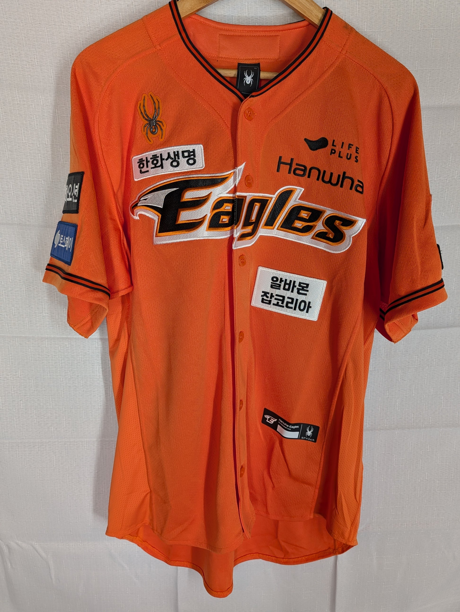 KBO Spyder Hanwha Eagles 2024 Authentic Orange Home XXL Jersey