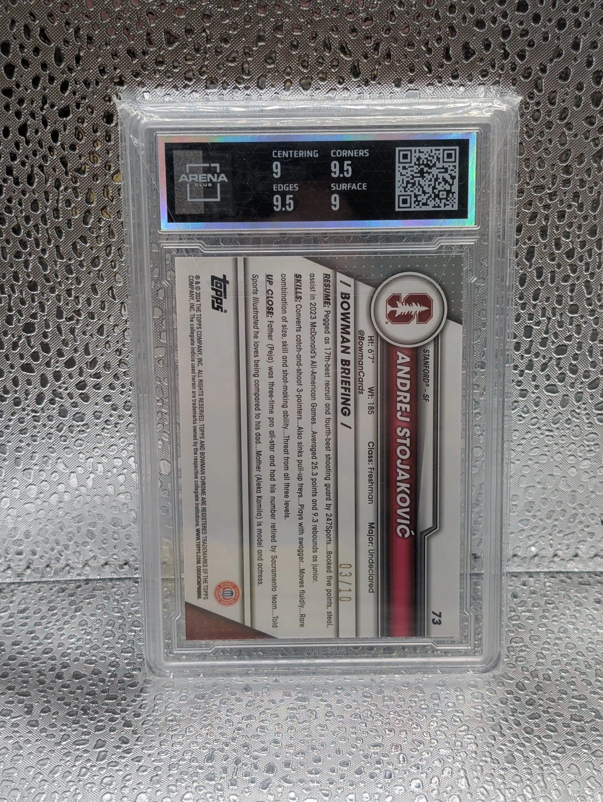 ANDREJ STOJAKOVIC 2023-24 Bowman U Chrome #73 /10 Arena 9.5 FRENLY BRICKS - Open 7 Days