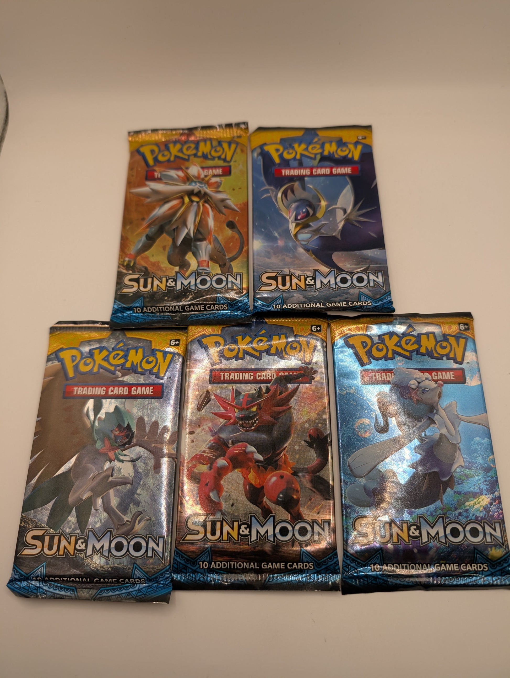 Art Set Of 5 Pokémon TCG: Sun and Moon Base Set Booster Packs Factory Sealed FRENLY BRICKS - Open 7 Days