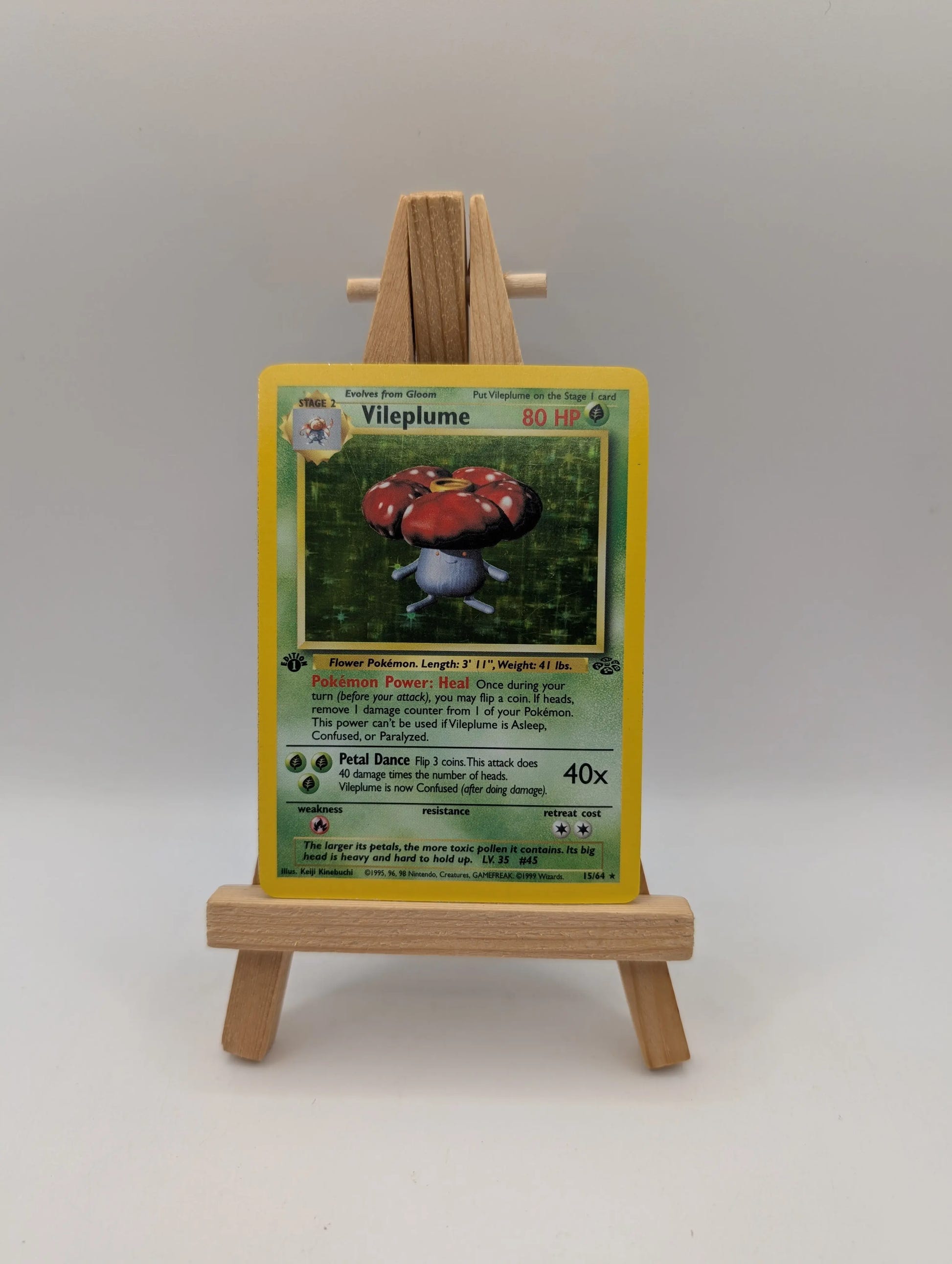 1999 Pokemon VILEPLUME Jungle Set 1ST EDITION HOLO Foil Rare Card 15/64 WotC EX FRENLY BRICKS - Open 7 Days image 1