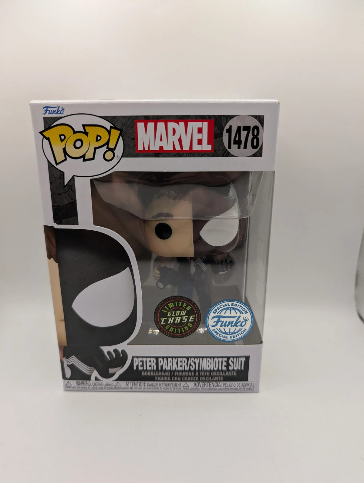 Marvel #1478 Peter Parker/Symbiote Suit CHASE Funko Pop FRENLY BRICKS - Open 7 Days image 1