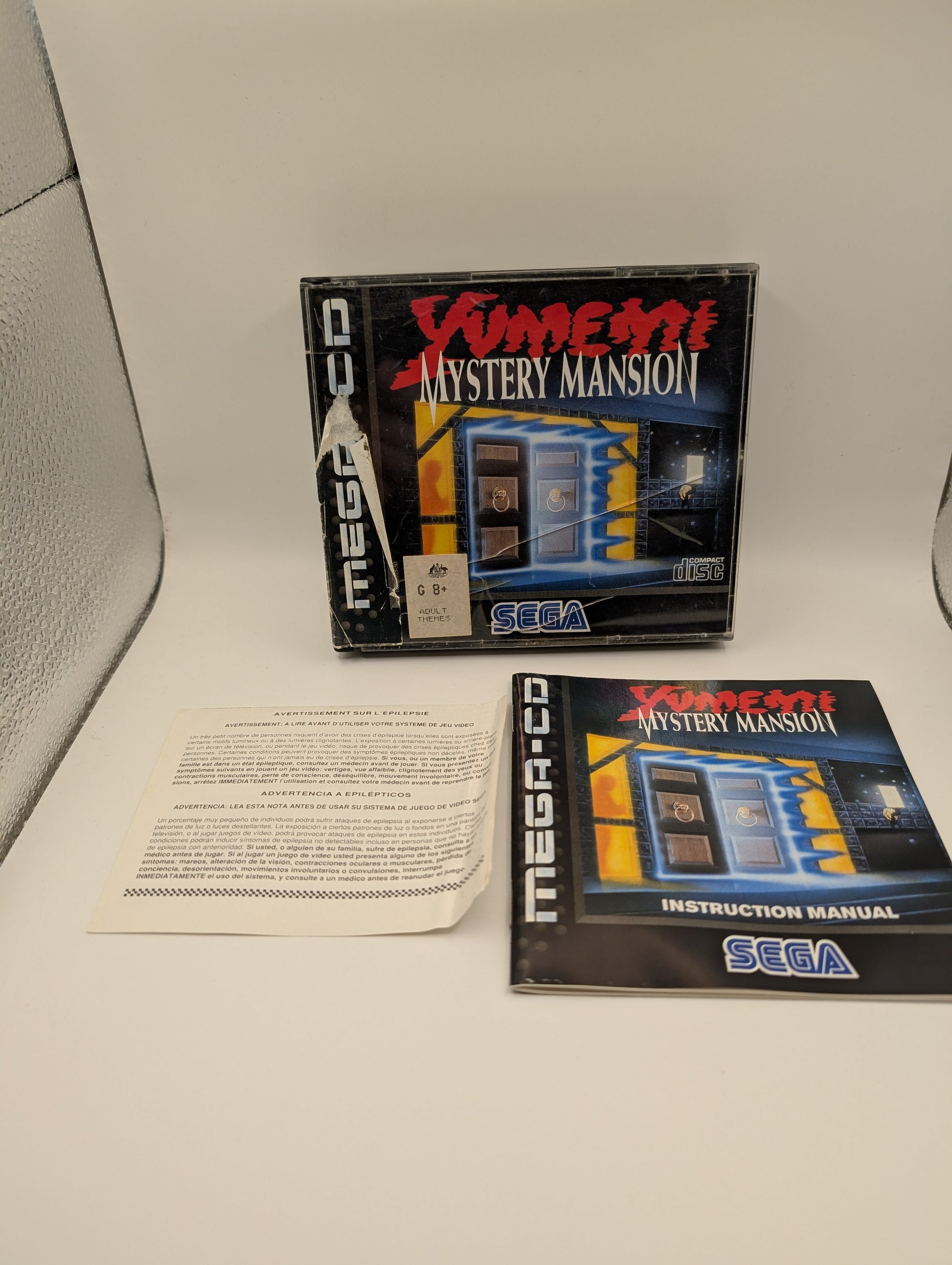 Yumemi Mystery Mansion (Sega Mega-CD, 1994 PAL) photos suggest condition FRENLY BRICKS - Open 7 Days