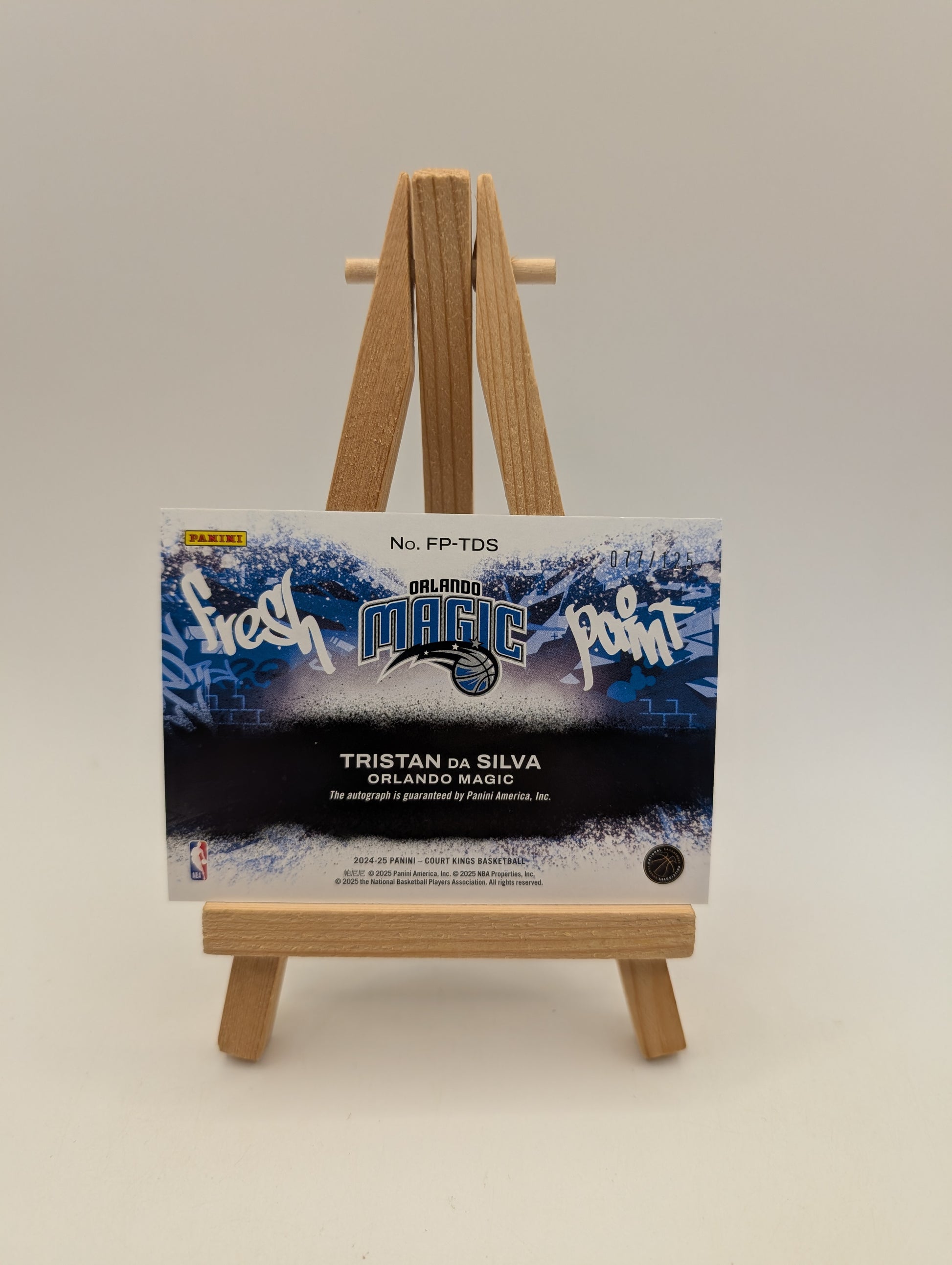 2024-25 PANINI COURT KINGS TRISTAN DA SILVA ROOKIE RC AUTO AUTOGRAPH #d/125