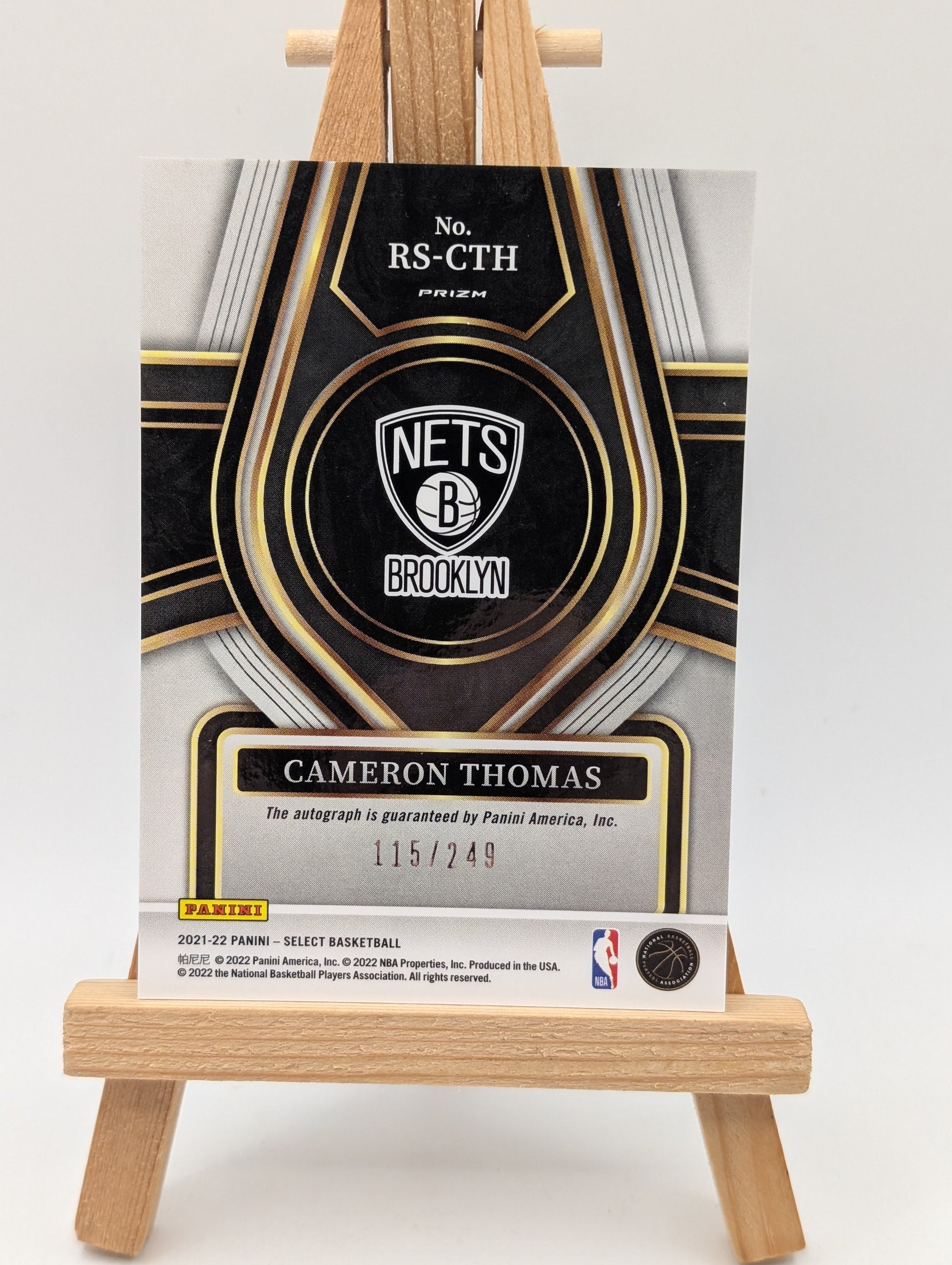 2021-22 CAMERON THOMAS /249 AUTO PANINI SELECT SILVER ROOKIE RC AUTOGRAPHS