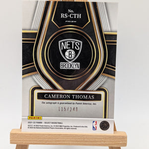 2021-22 CAMERON THOMAS /249 AUTO PANINI SELECT SILVER ROOKIE RC AUTOGRAPHS