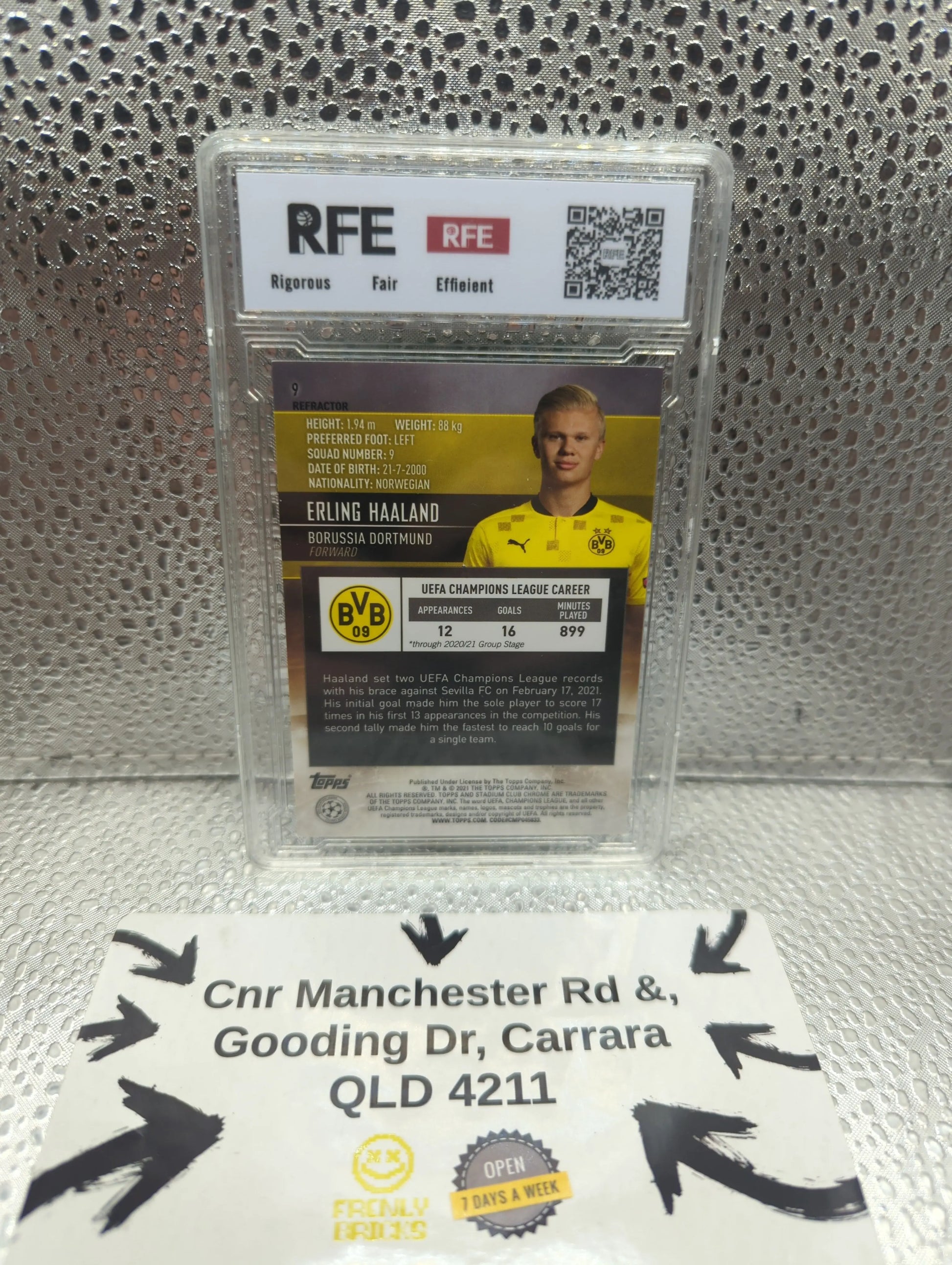 2020-21 Topps Stadium Club Erling Haaland #9 RFE 9 FRENLY BRICKS - Open 7 Days