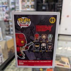 Funko POP! Comics - Hellboy Vinyl Figure - HELLBOY (Horns) #01 *Chase* signed no coa FRENLY BRICKS - Open 7 Days