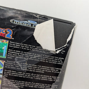 Sega Mega Drive SMD - Sonic The Hedgehog 2 - Cart + Box + Manual USED PAL FRENLY BRICKS - Open 7 Days