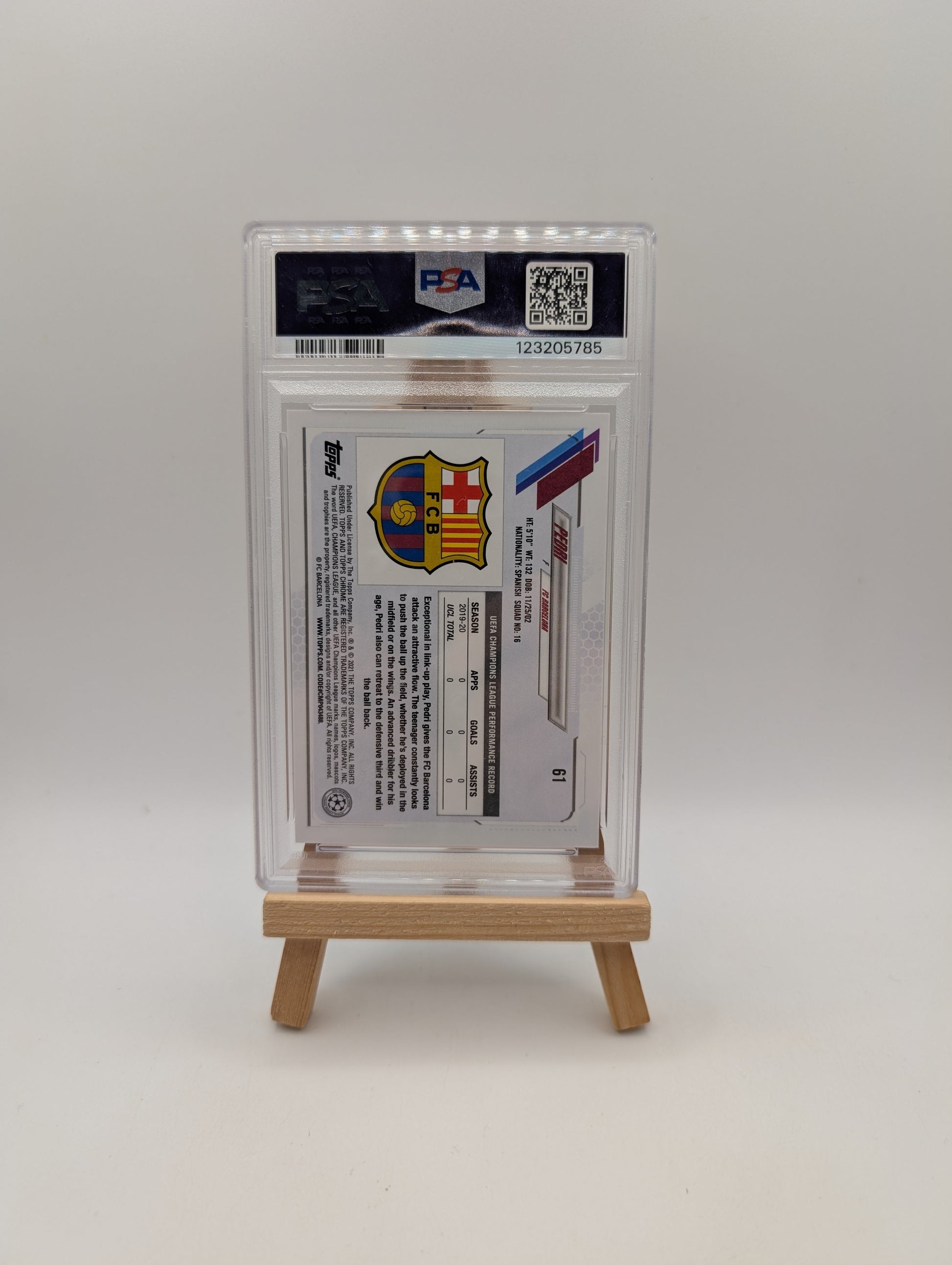 2020 Topps Chrom UCL Pedri Pink Wave Refractor #61 PSA 9 Mint RC FRENLY BRICKS - Open 7 Days