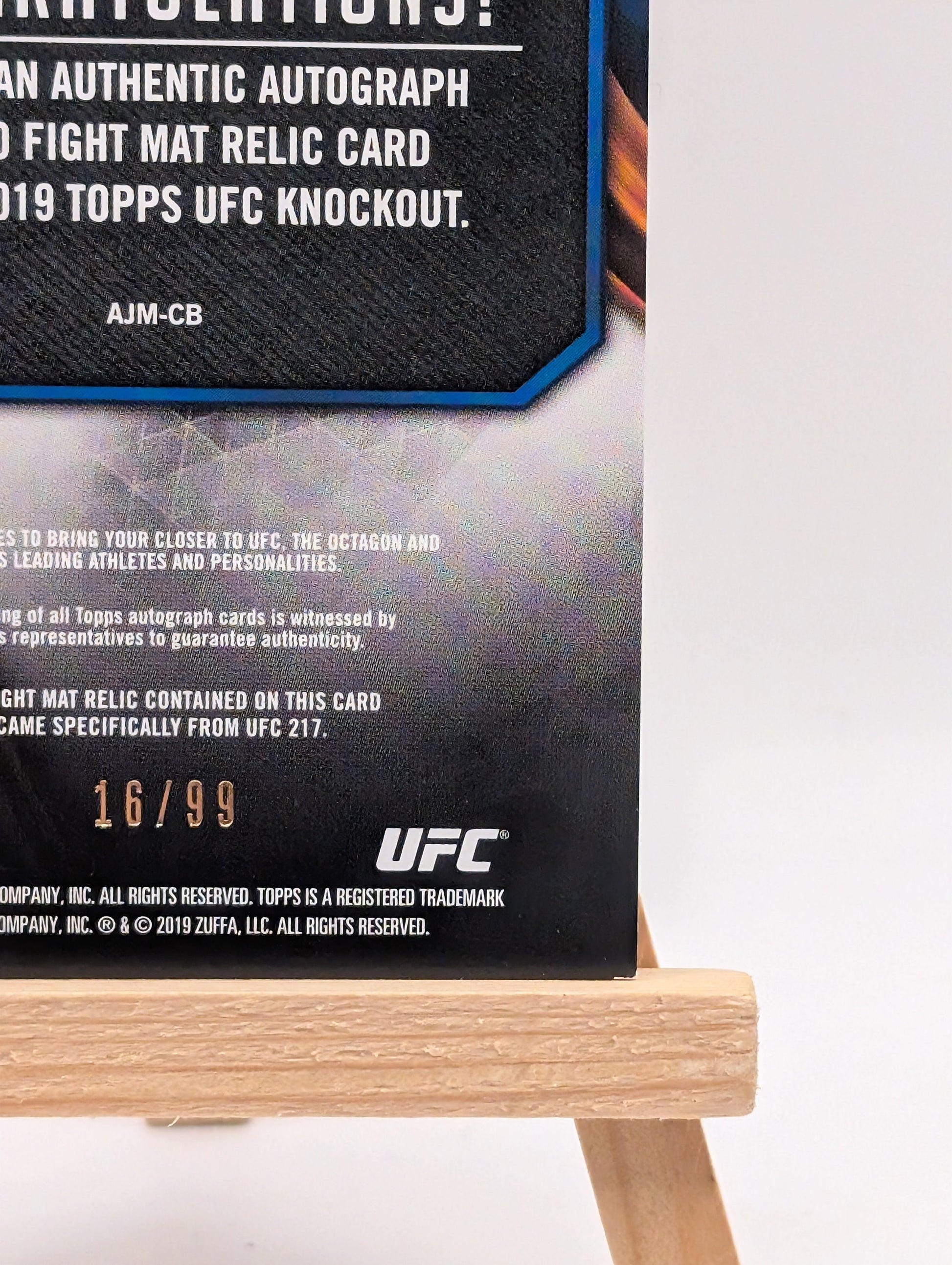 Curtis Blaydes 2019 Topps UFC Knockout AJM-CB 2 Color Jumbo Mat Relic Auto FRENLY BRICKS - Open 7 Days