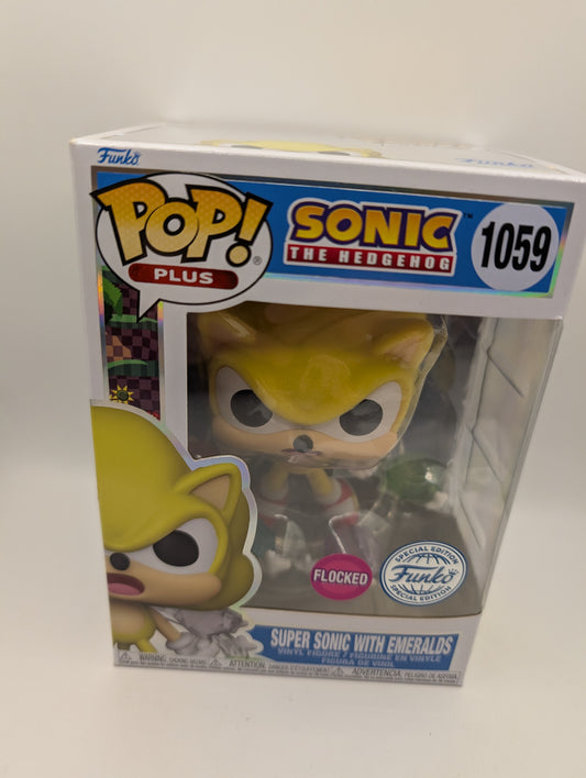 Funko Pop Sonic The Hedgehog - Super Sonic with Emeralds (Flocked) #1059