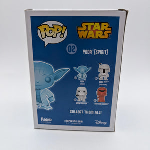 FUNKO POP STAR WARS 02 YODA (SPIRIT) VINYL BOBBLE-HEAD IN BOX GLOWS IN THE DARK FRENLY BRICKS - Open 7 Days