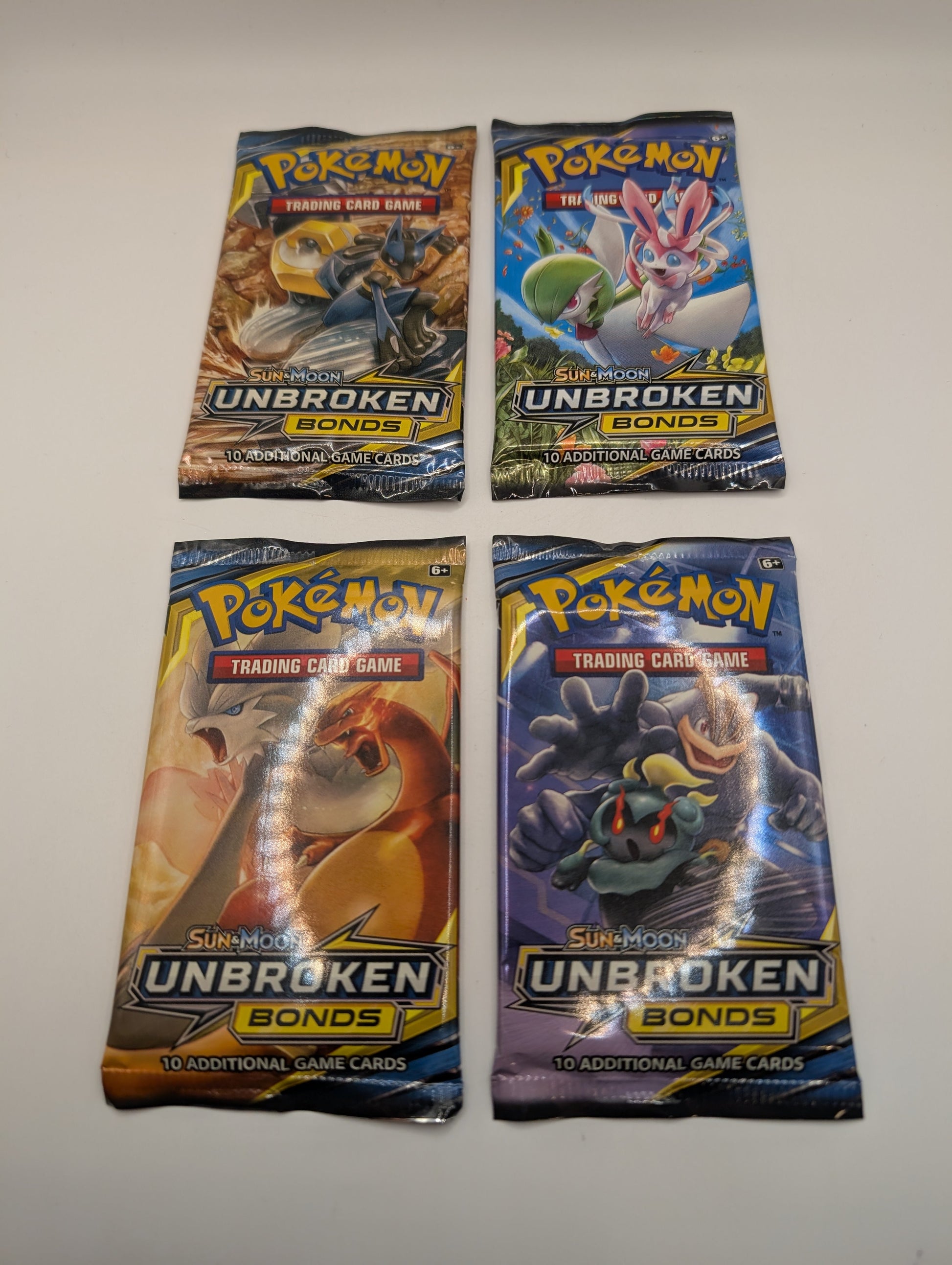 POKEMON TCG Unbroken Bonds Booster Pack Art Set - 4 Packs Total - Tag Team FRENLY BRICKS - Open 7 Days