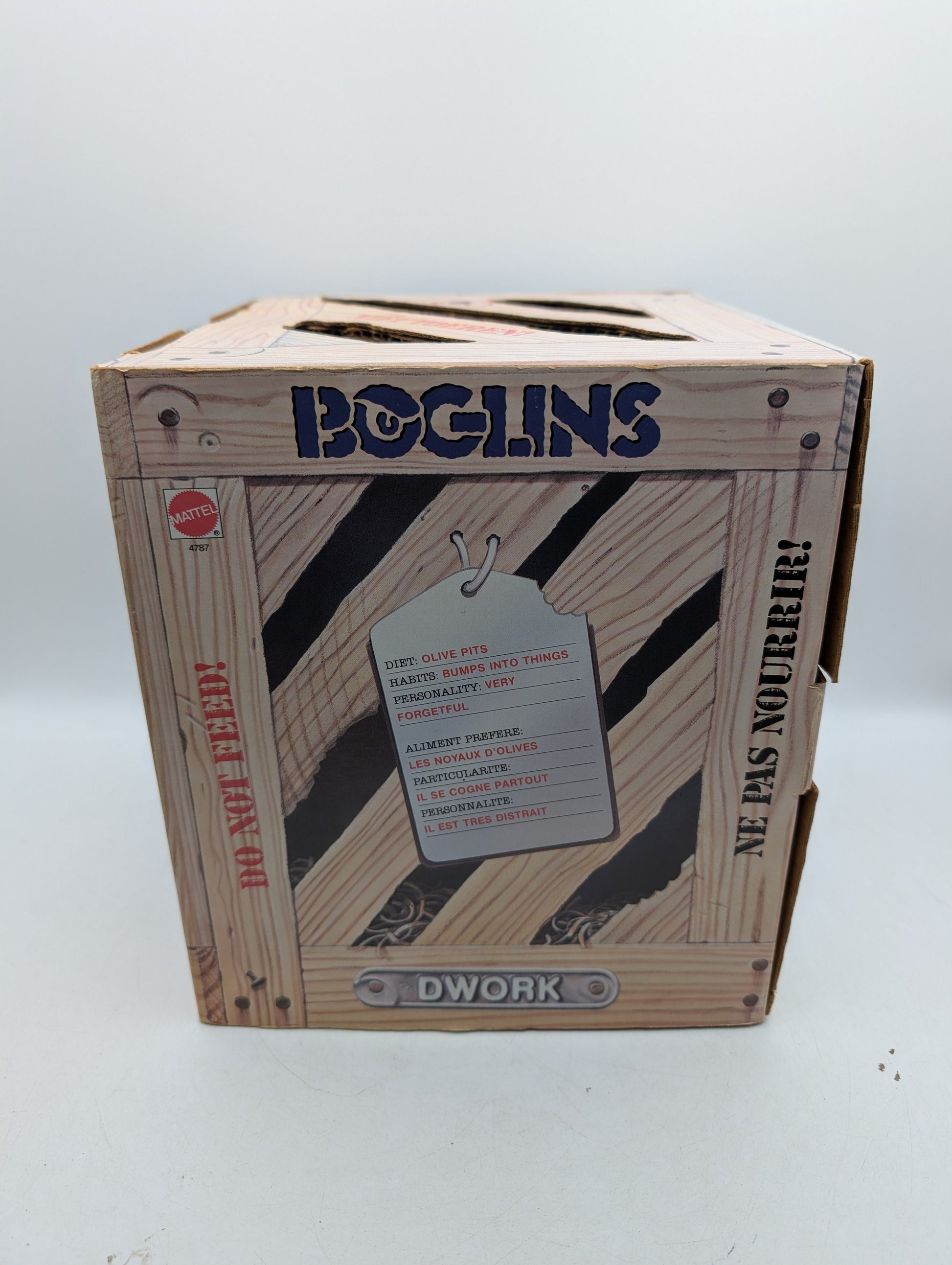 BOGLINS "Dwork" 1987 MATTEL HAND PUPPET MONSTER FRENLY BRICKS - Open 7 Days