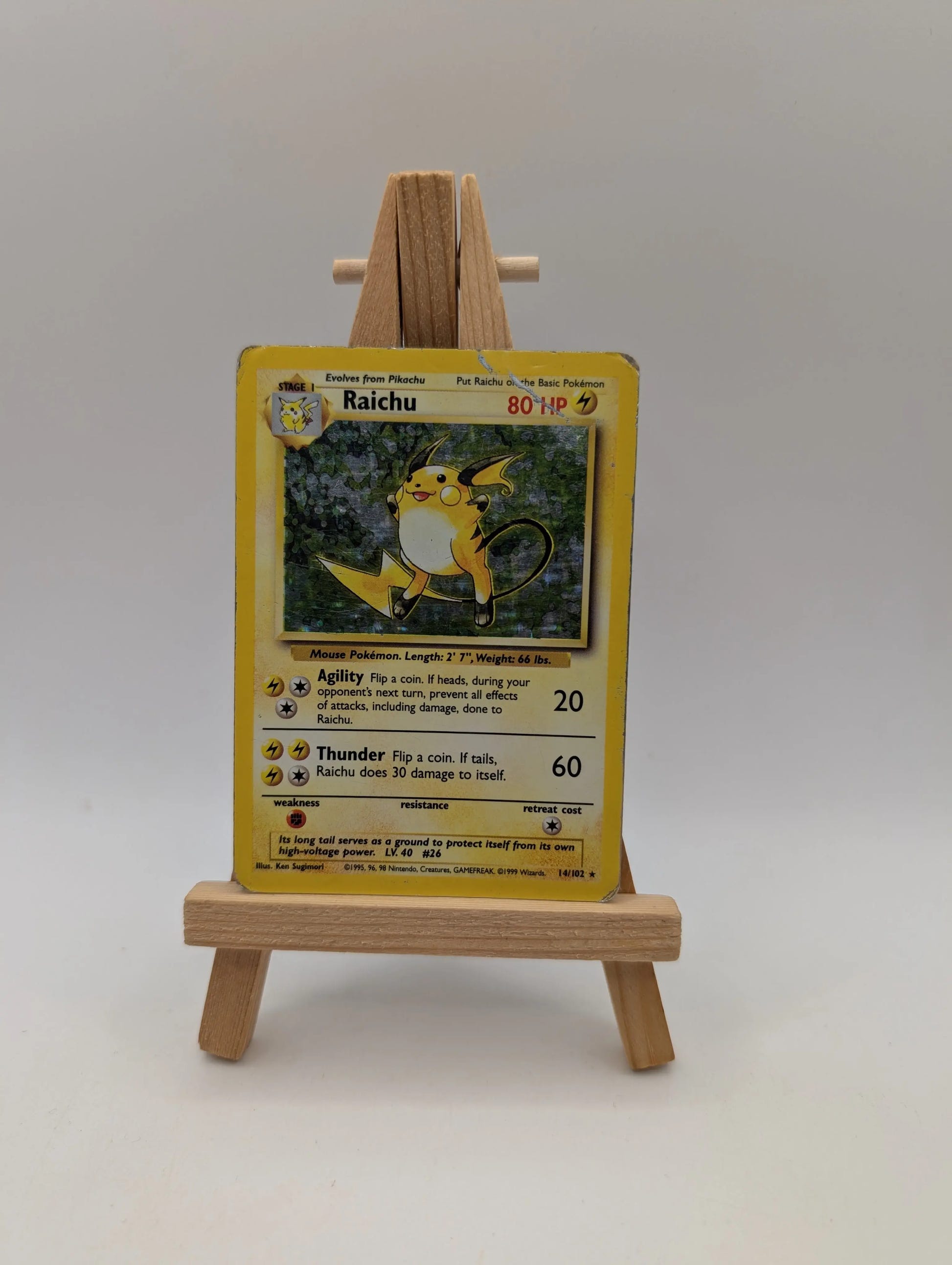 Raichu 14/102 Holo Rare Base Set - Pokemon Card WOTC HP FRENLY BRICKS - Open 7 Days image 1