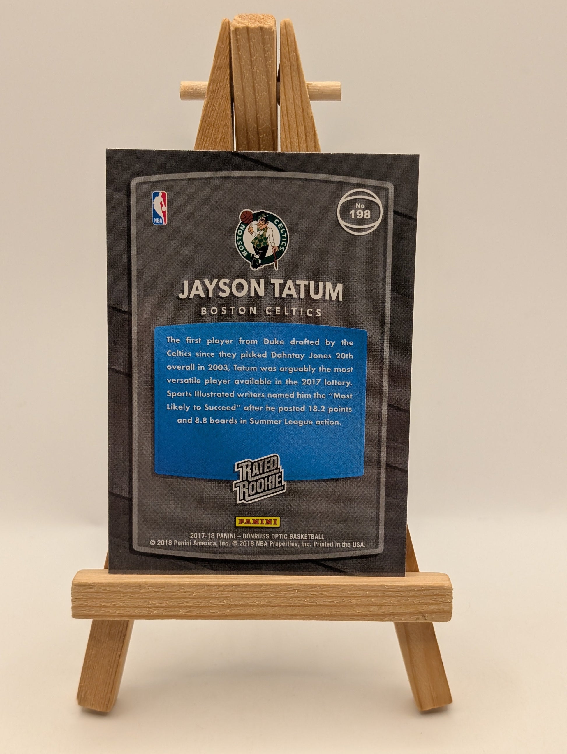 2017-18 PANINI DONRUSS OPTIC JAYSON TATUM RATED ROOKIE #198 RC BOSTON CELTICS FRENLY BRICKS - Open 7 Days