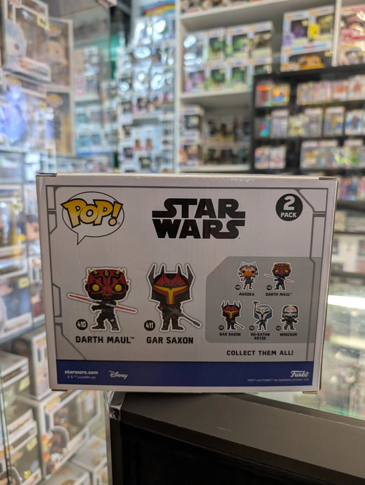 Funko Pop! Star wars glows Darth Maul & Gar Saxon 2 Pack GLOW FRENLY BRICKS - Open 7 Days