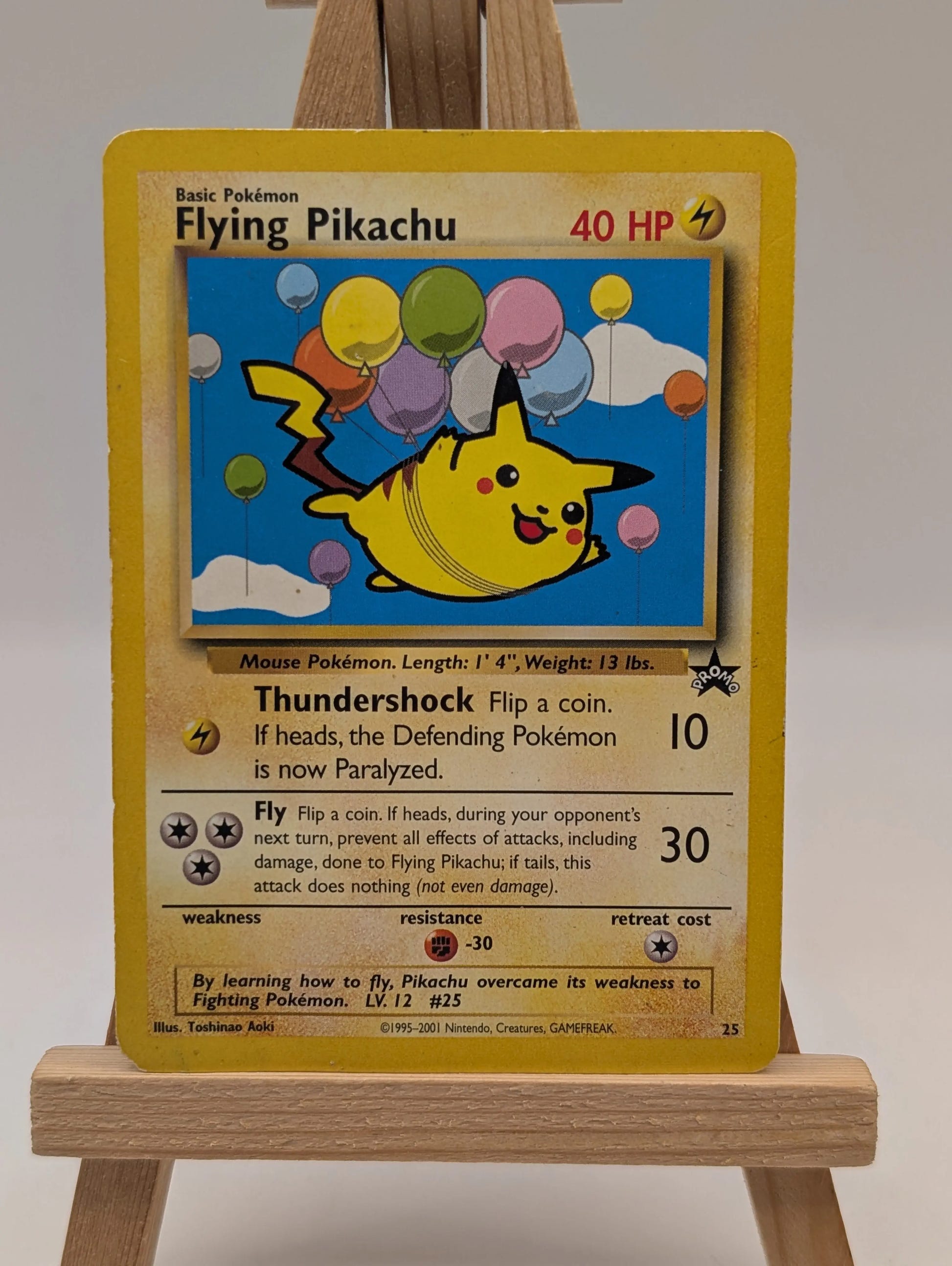 Pokemon 2001 Flying Pikachu Black Star WOTC Promo Card 25 MP FRENLY BRICKS - Open 7 Days image 3