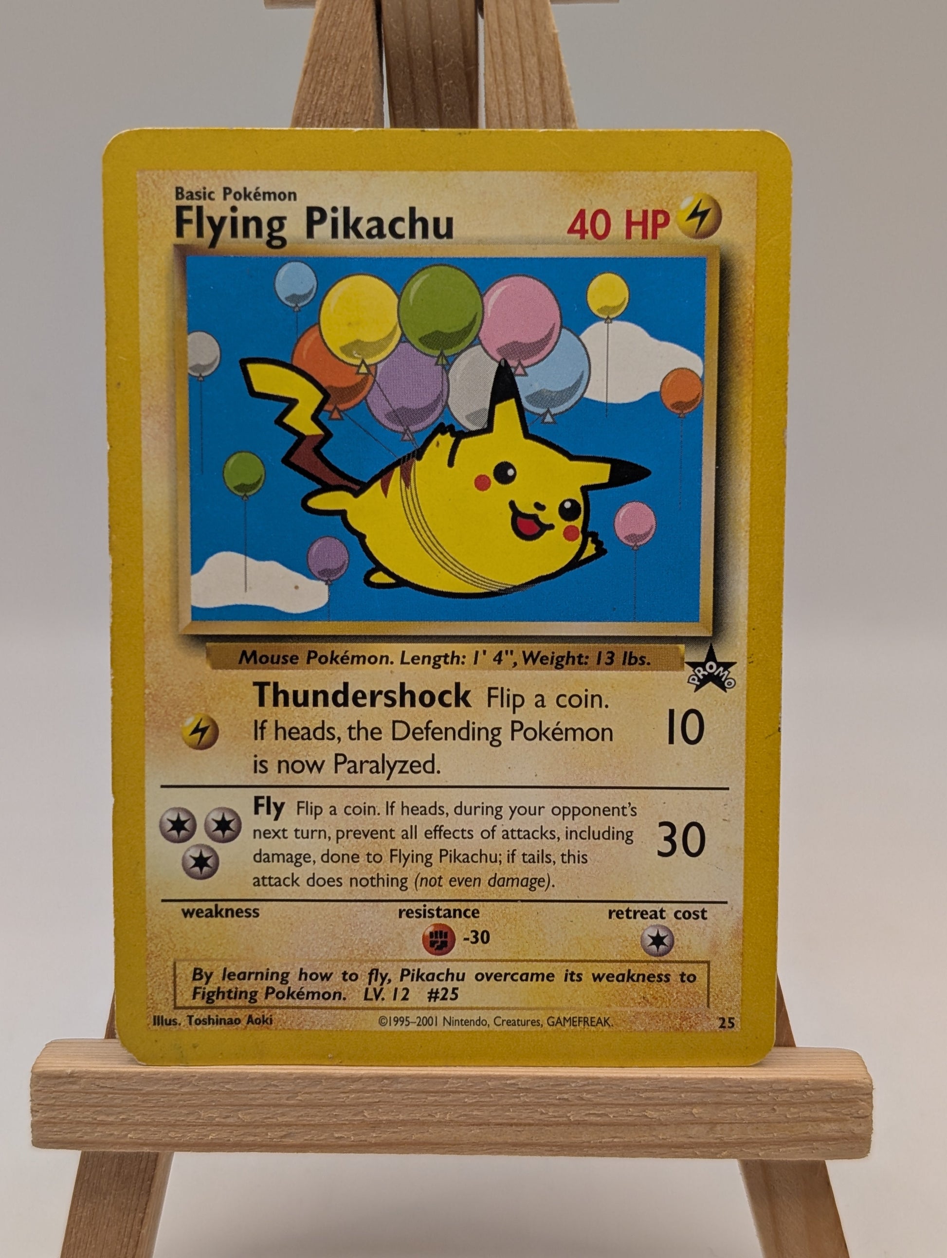 Pokemon 2001 Flying Pikachu Black Star WOTC Promo Card 25 MP FRENLY BRICKS - Open 7 Days