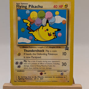Pokemon 2001 Flying Pikachu Black Star WOTC Promo Card 25 MP FRENLY BRICKS - Open 7 Days