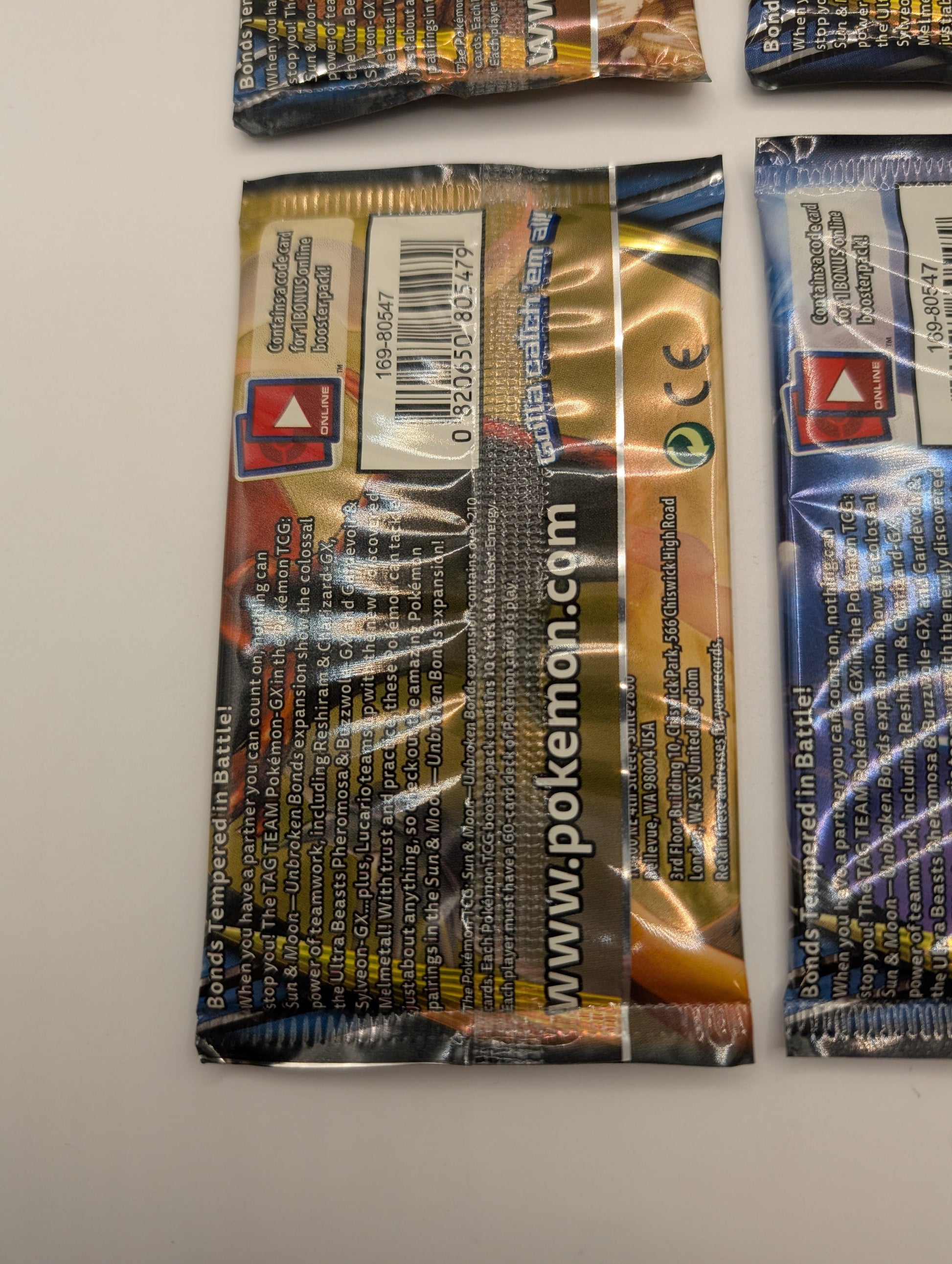 POKEMON TCG Unbroken Bonds Booster Pack Art Set - 4 Packs Total - Tag Team FRENLY BRICKS - Open 7 Days